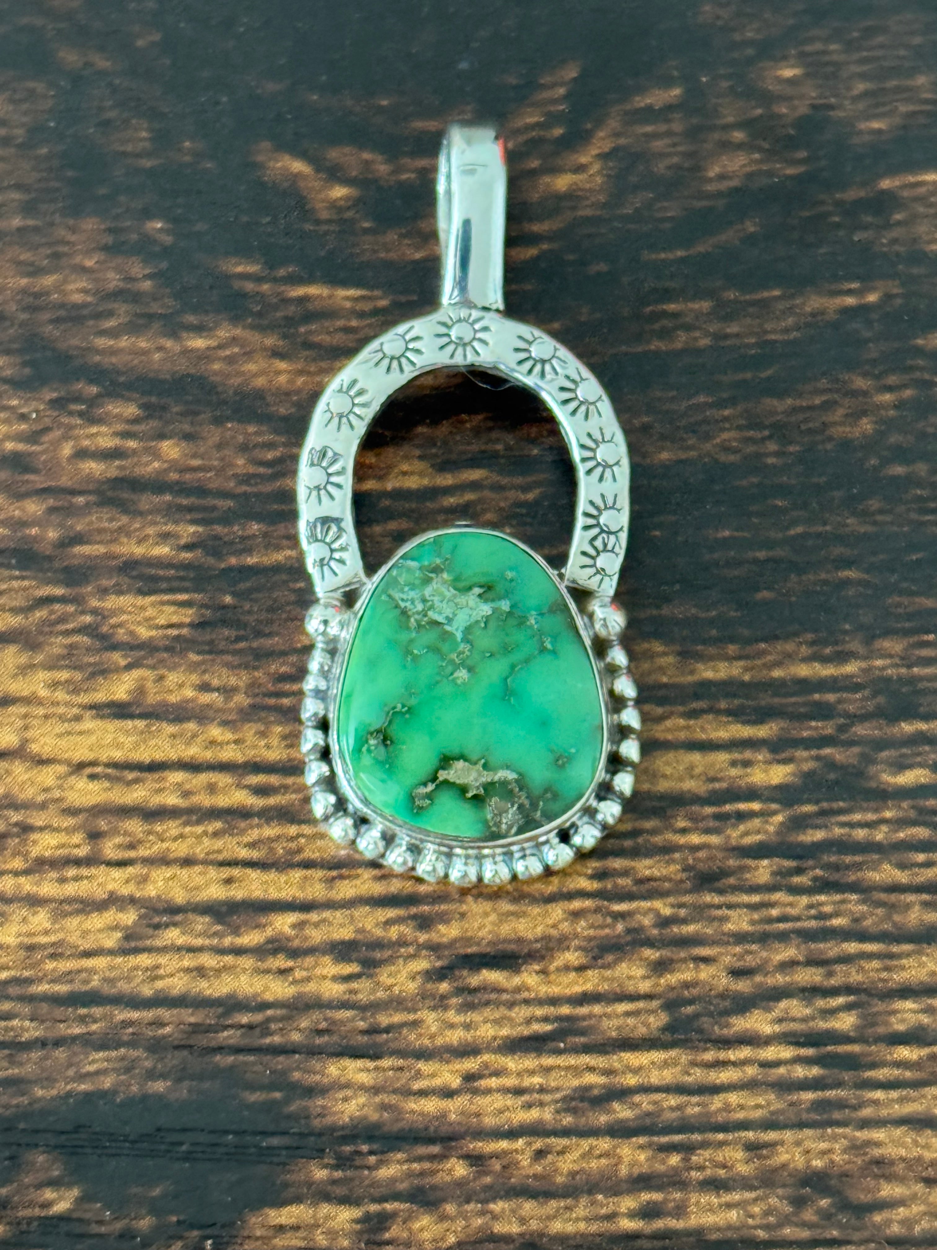 Southwest Sonoran Mountain Turquoise & Sterling Silver Pendant