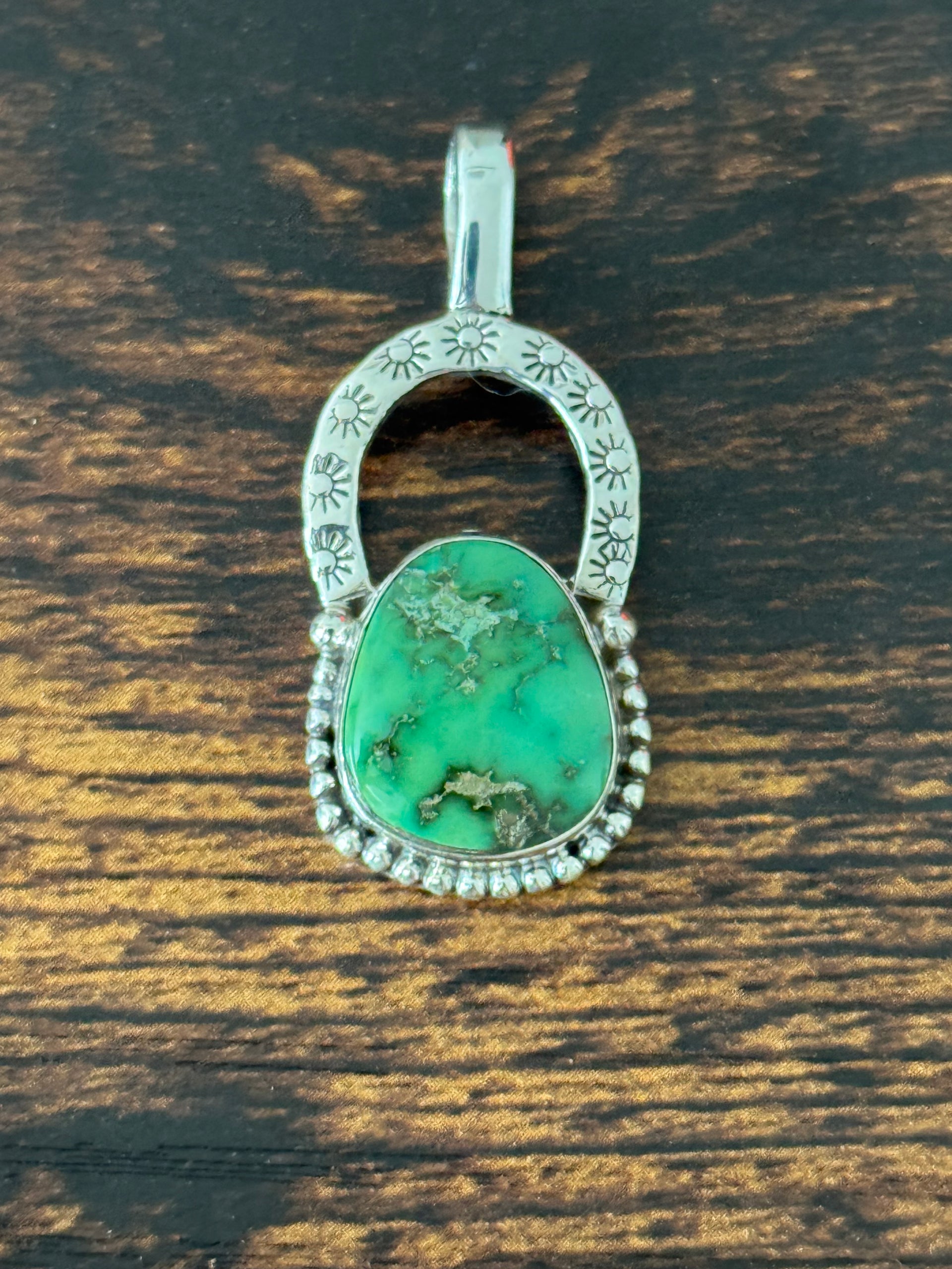 Southwest Sonoran Mountain Turquoise & Sterling Silver Pendant