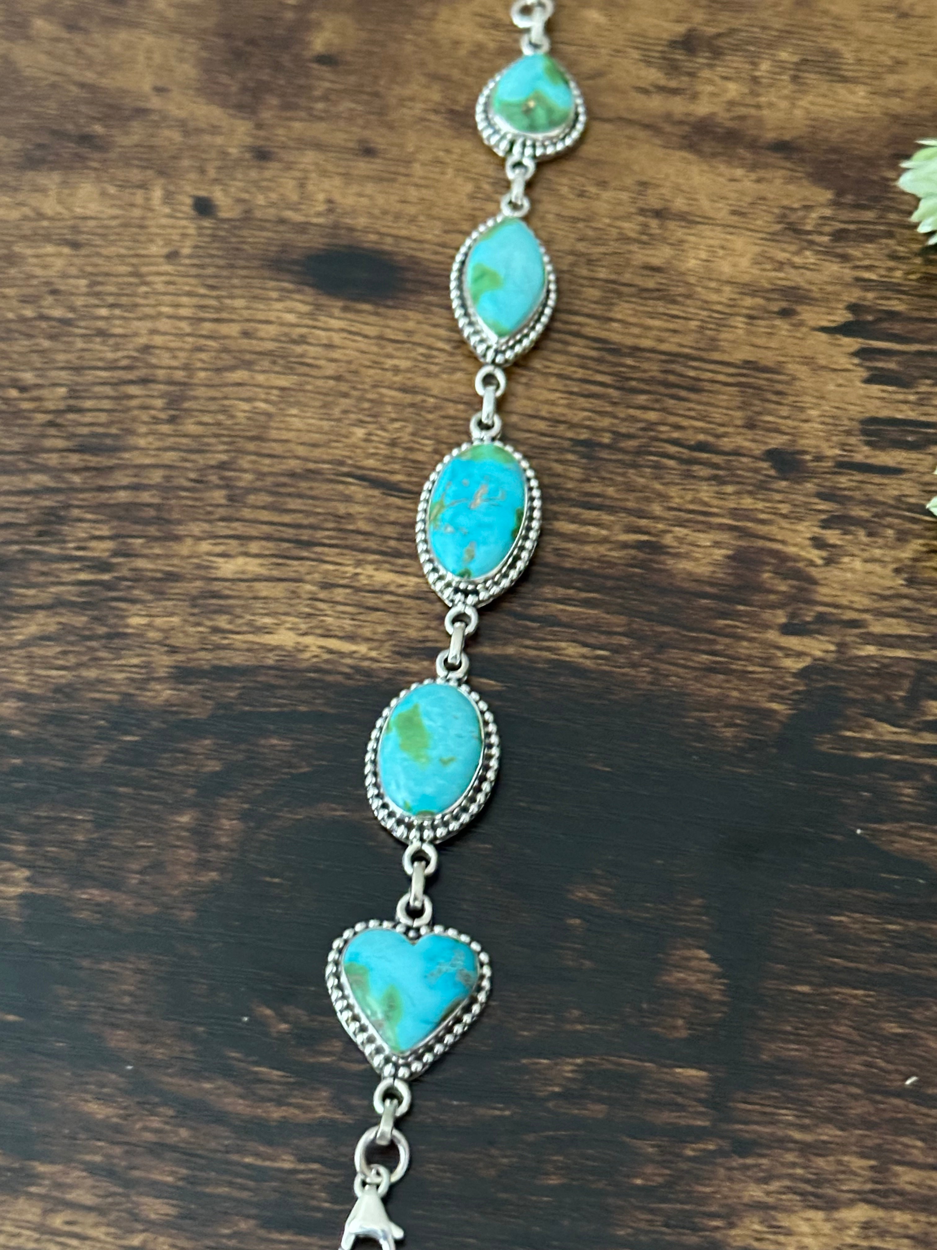 Southwest Made Sonoran Mountain Turquoise & Sterling Silver Bracelet