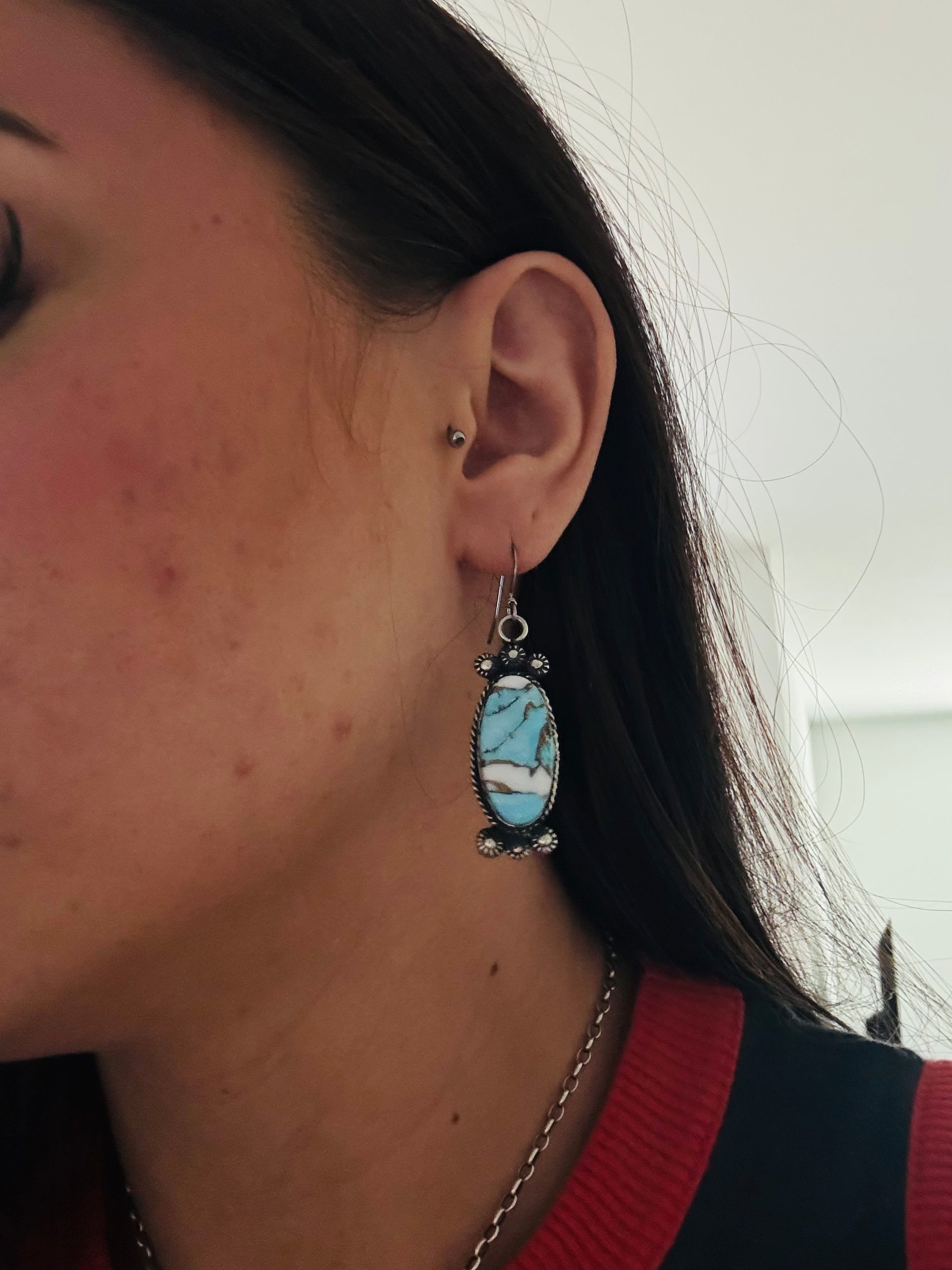 Zachariah David Cotton Candy Composite & Sterling Silver Dangle Earrings