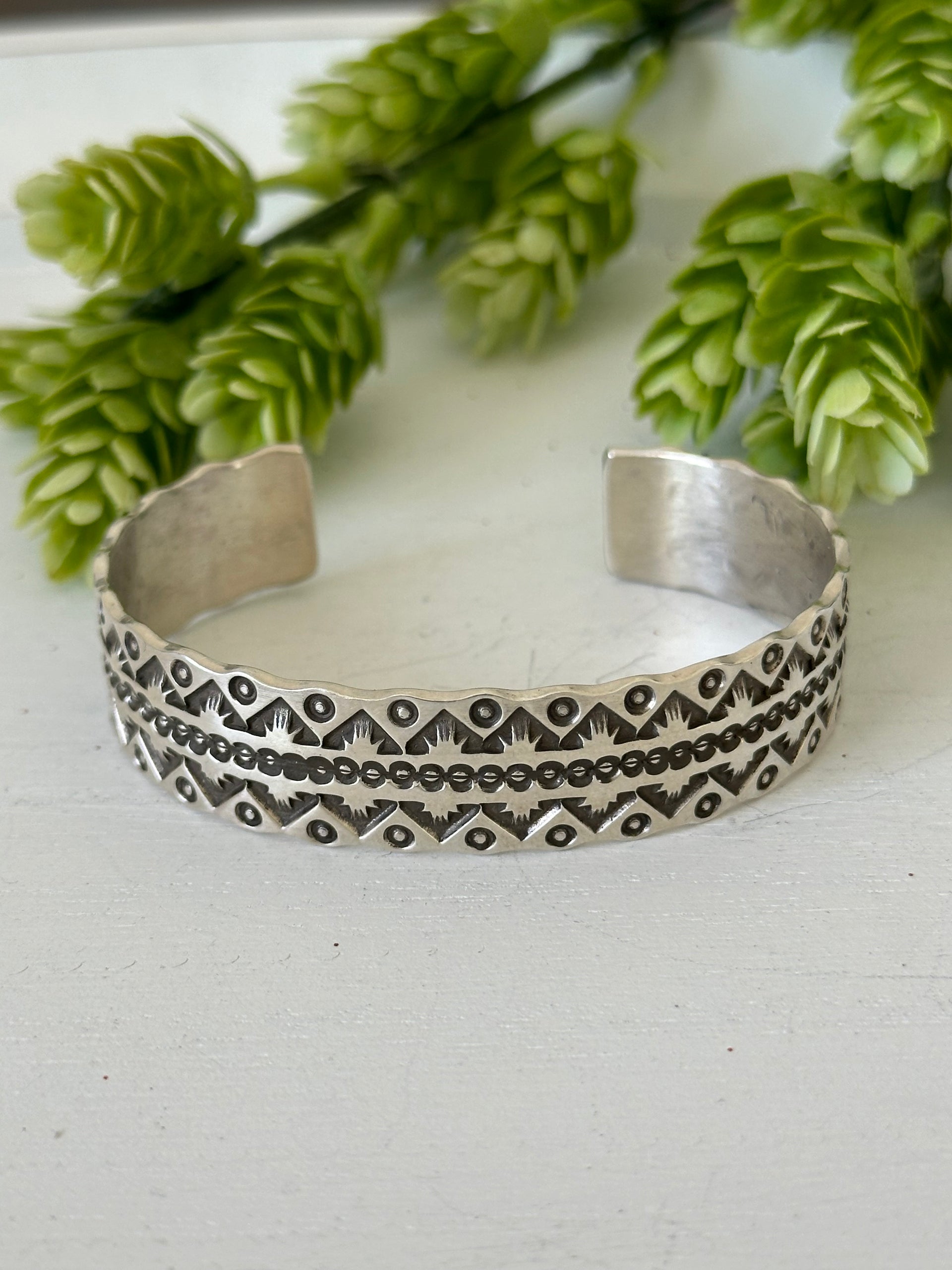 Navajo Made Sterling Silver Cuff Bracelet