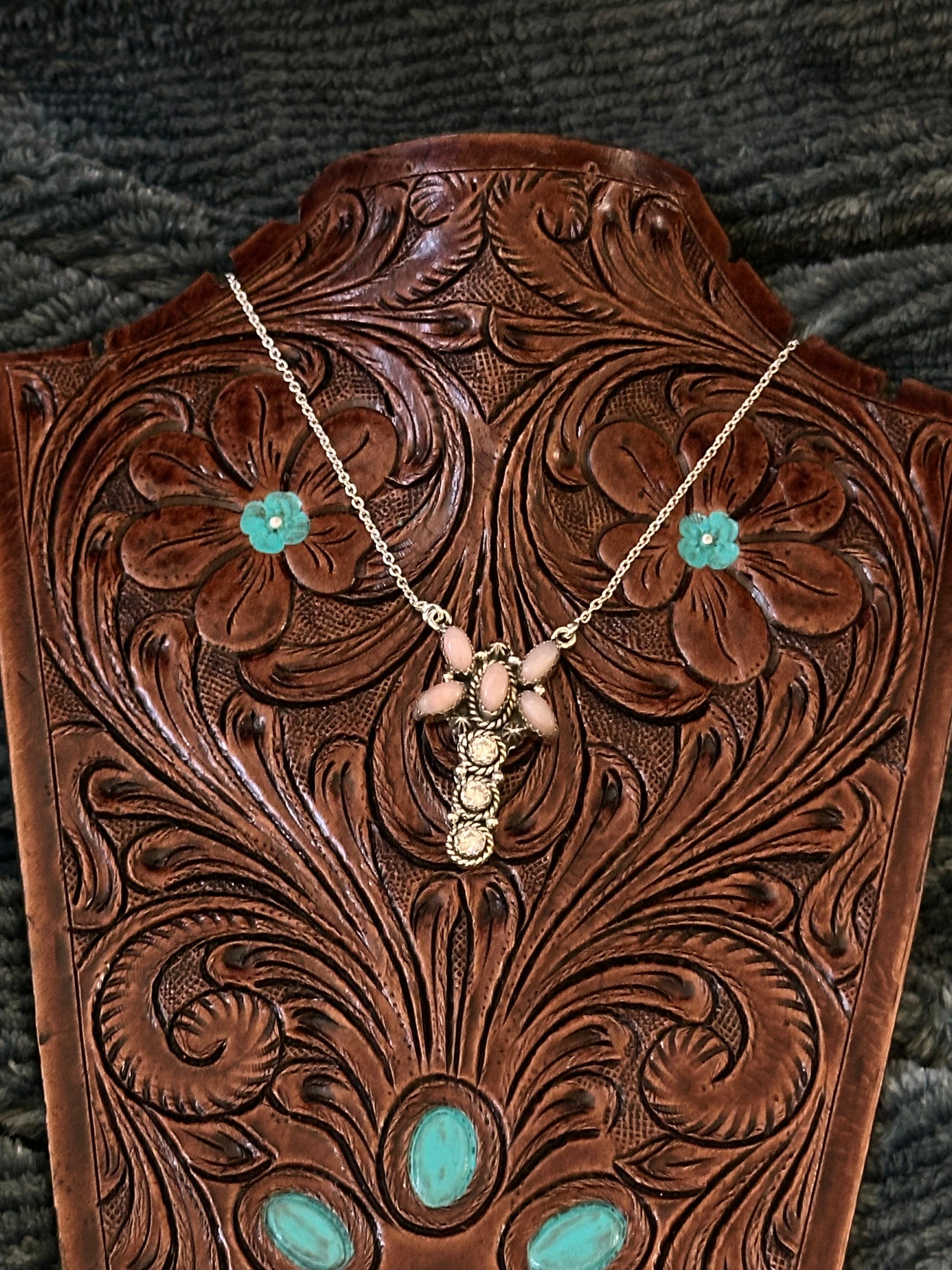 TTD “Whirlwind” Multi Stone & Sterling Silver Cluster Necklace