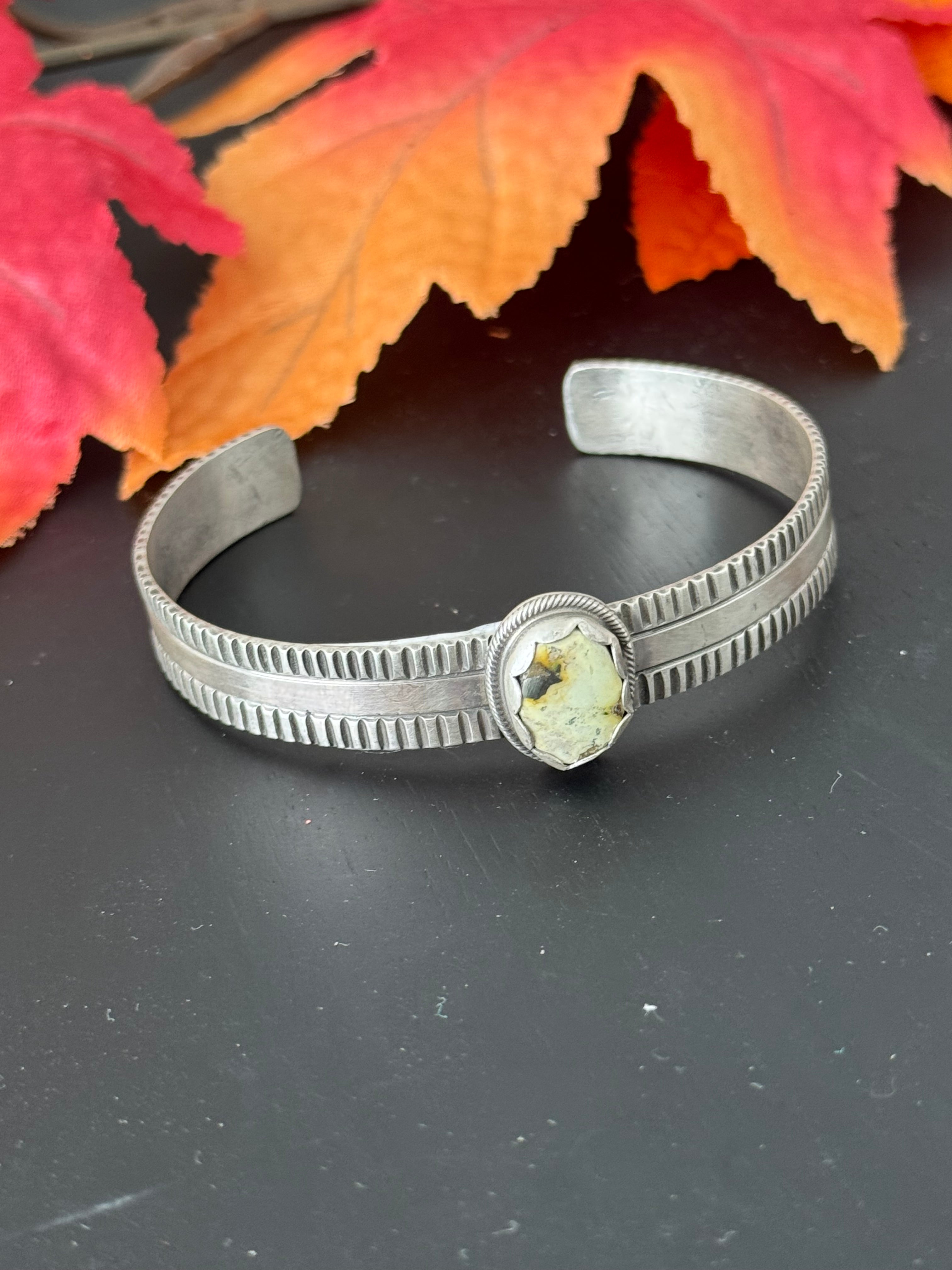 Tillie John Palomino Variscite and Sterling Silver Cuff Bracelet