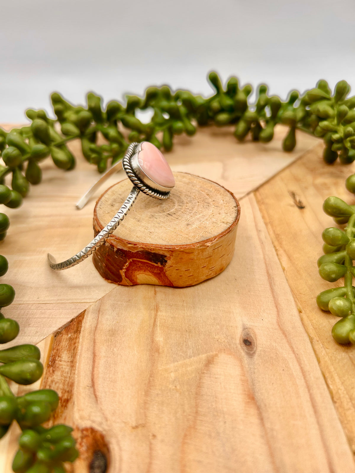 Donovan Skeets Pink Conch & Sterling Silver Cuff Bracelet