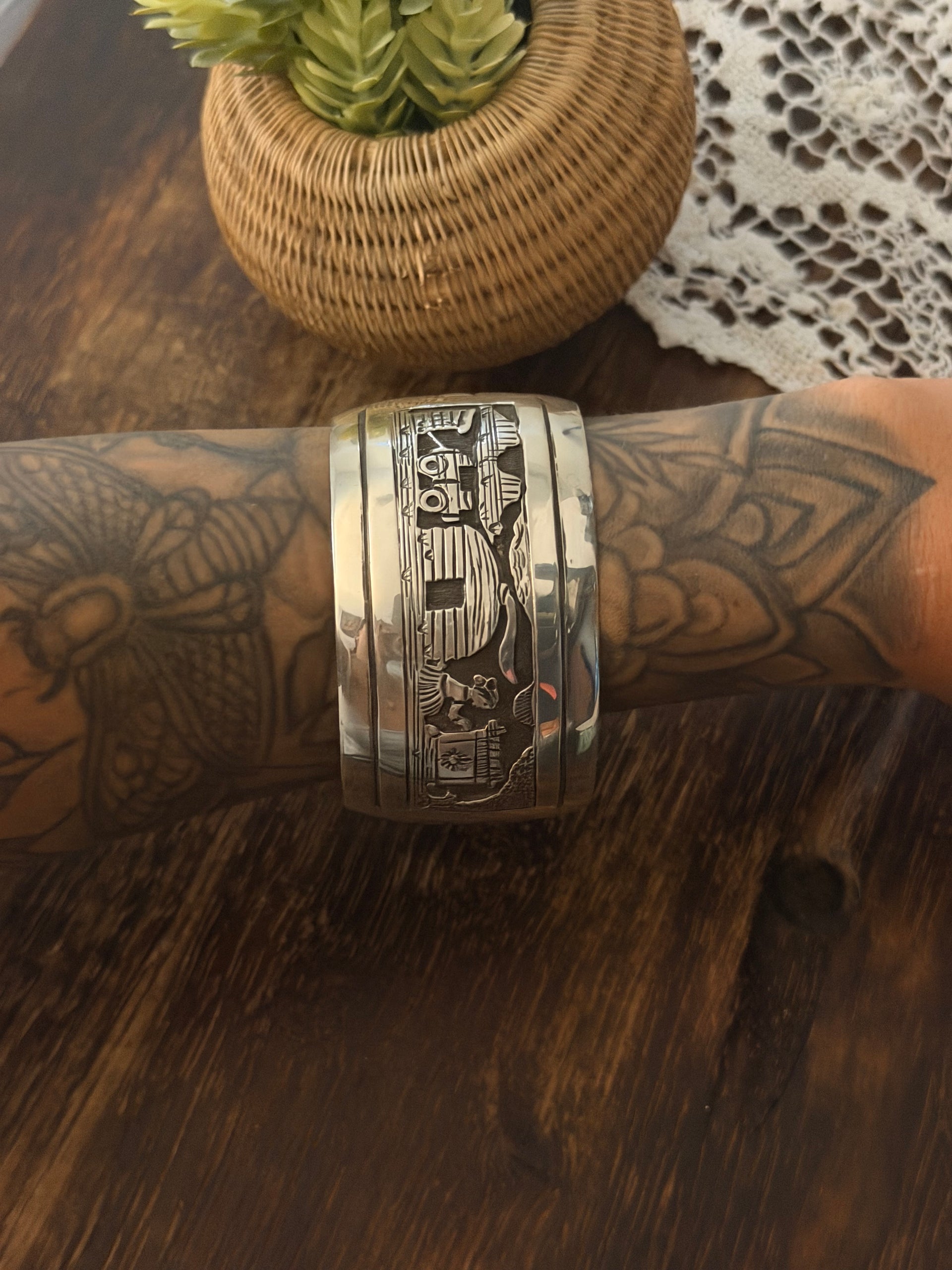 Tillie Jon Sterling Silver Story Teller Cuff Bracelet