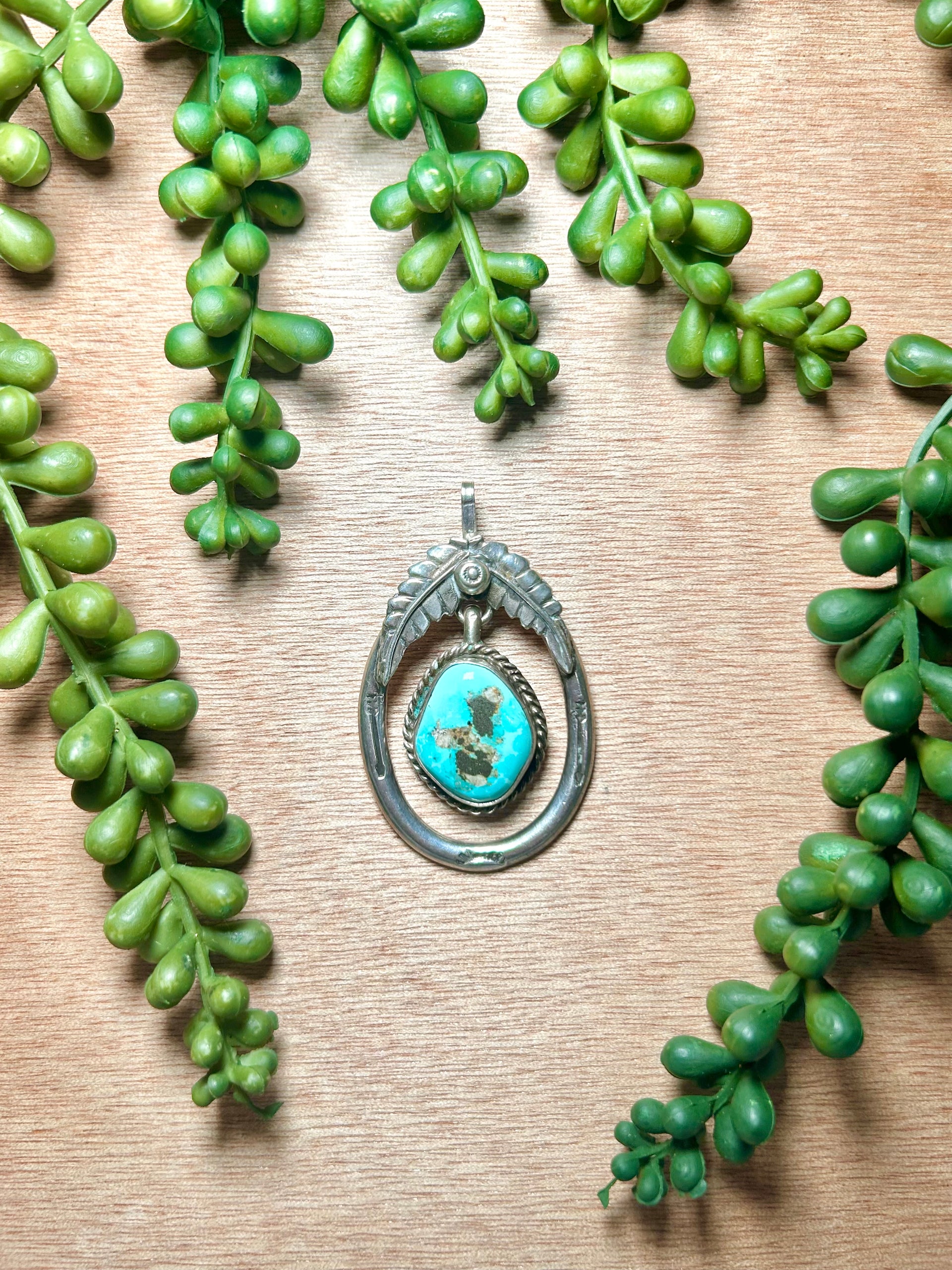 Navajo Made Royston Turquoise & Sterling Silver Pendant