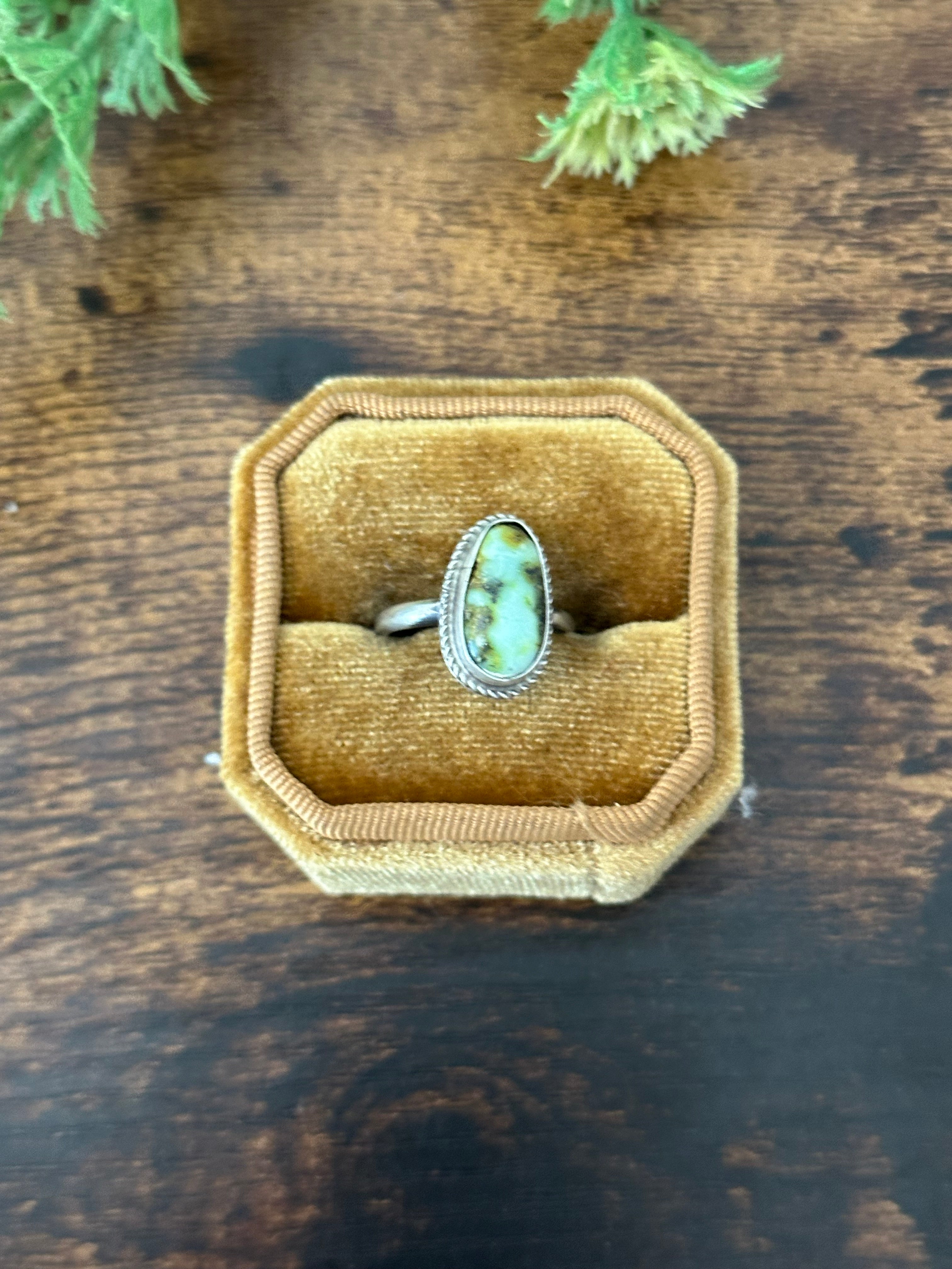 Navajo Handmade Palomino Variscite & Sterling Silver Rings