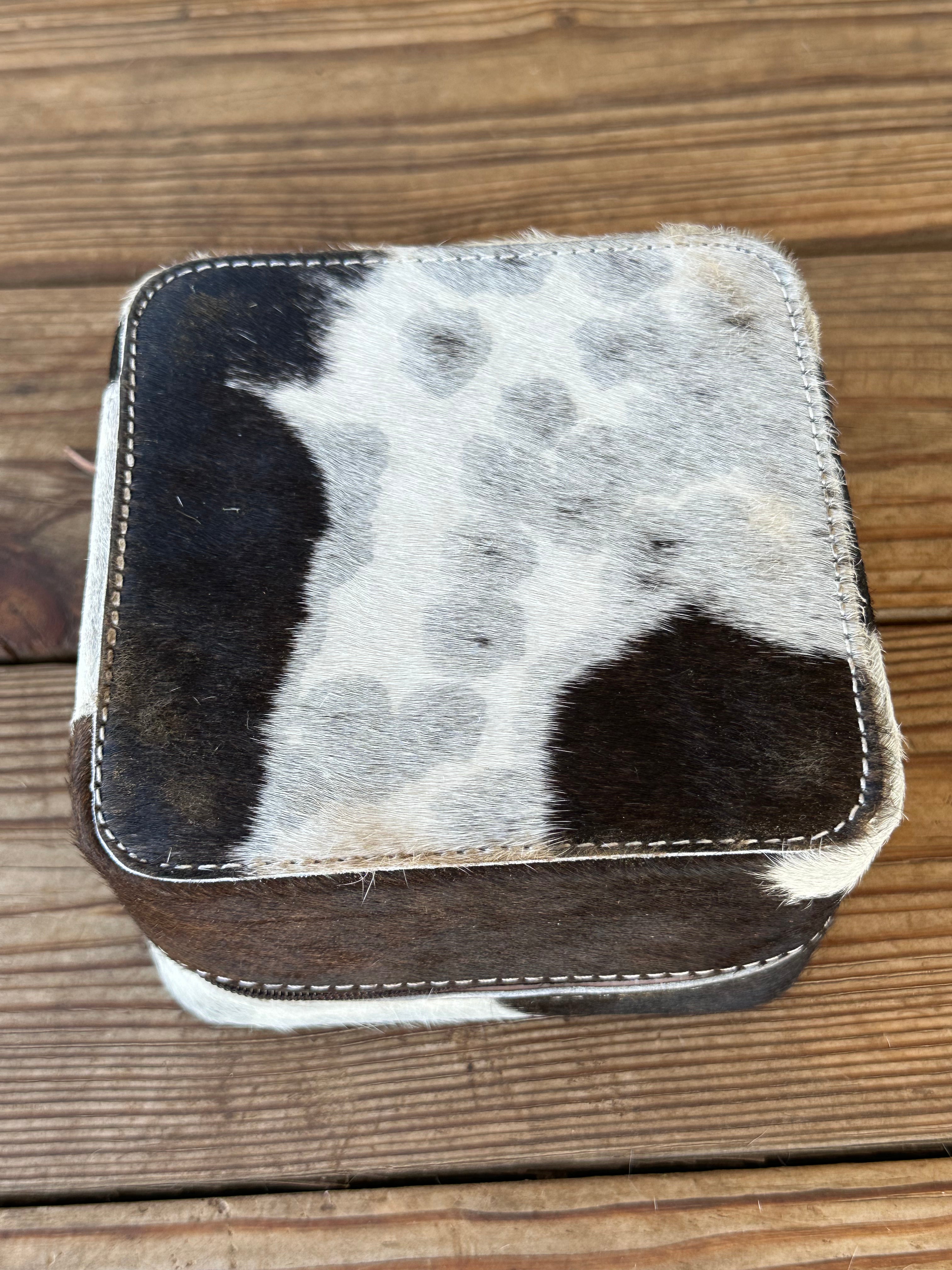 Genuine Leather Cowhide Jewelry Box