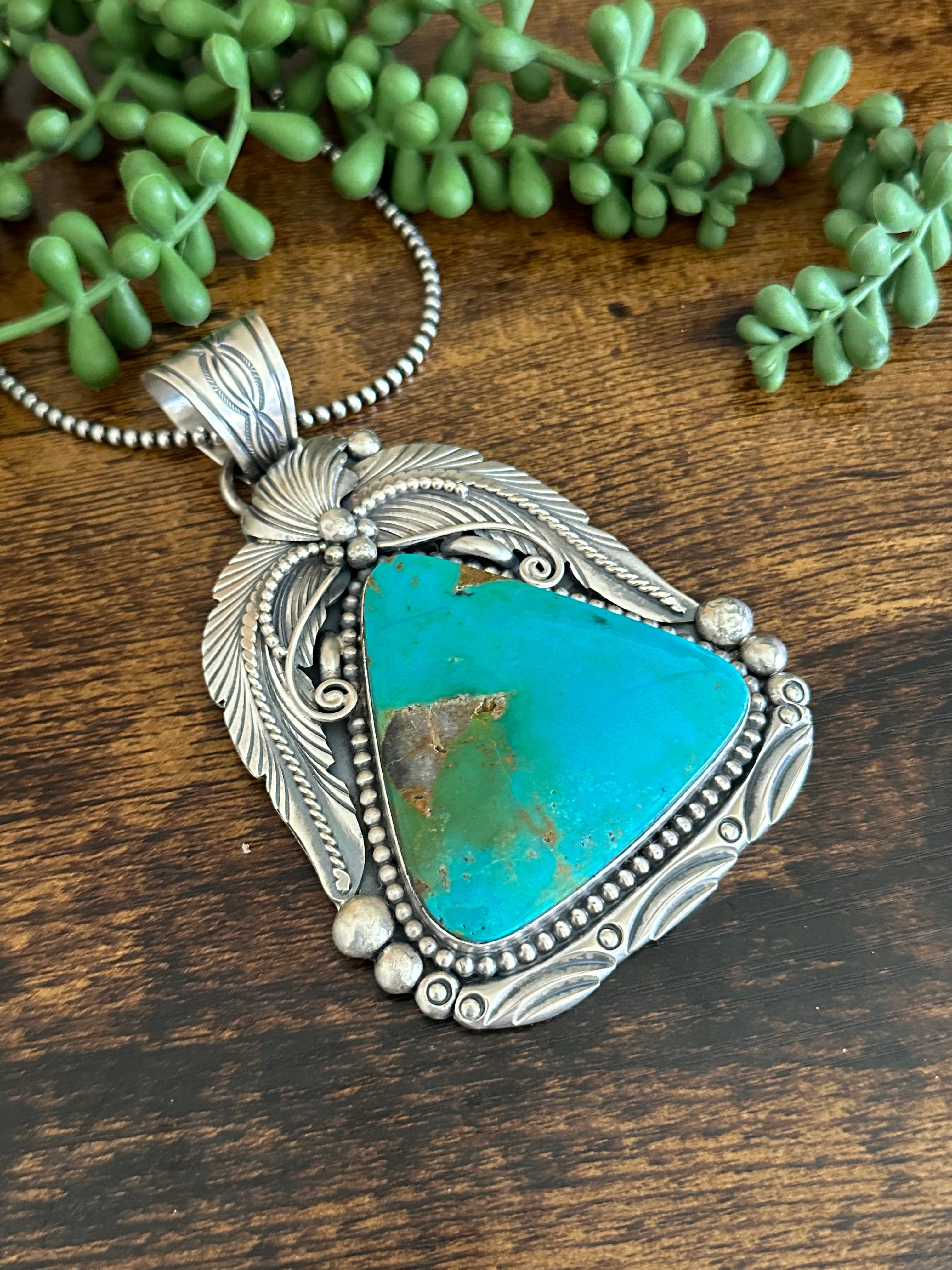 Tony Yazzie Royston Turquoise & Sterling Silver Pendant
