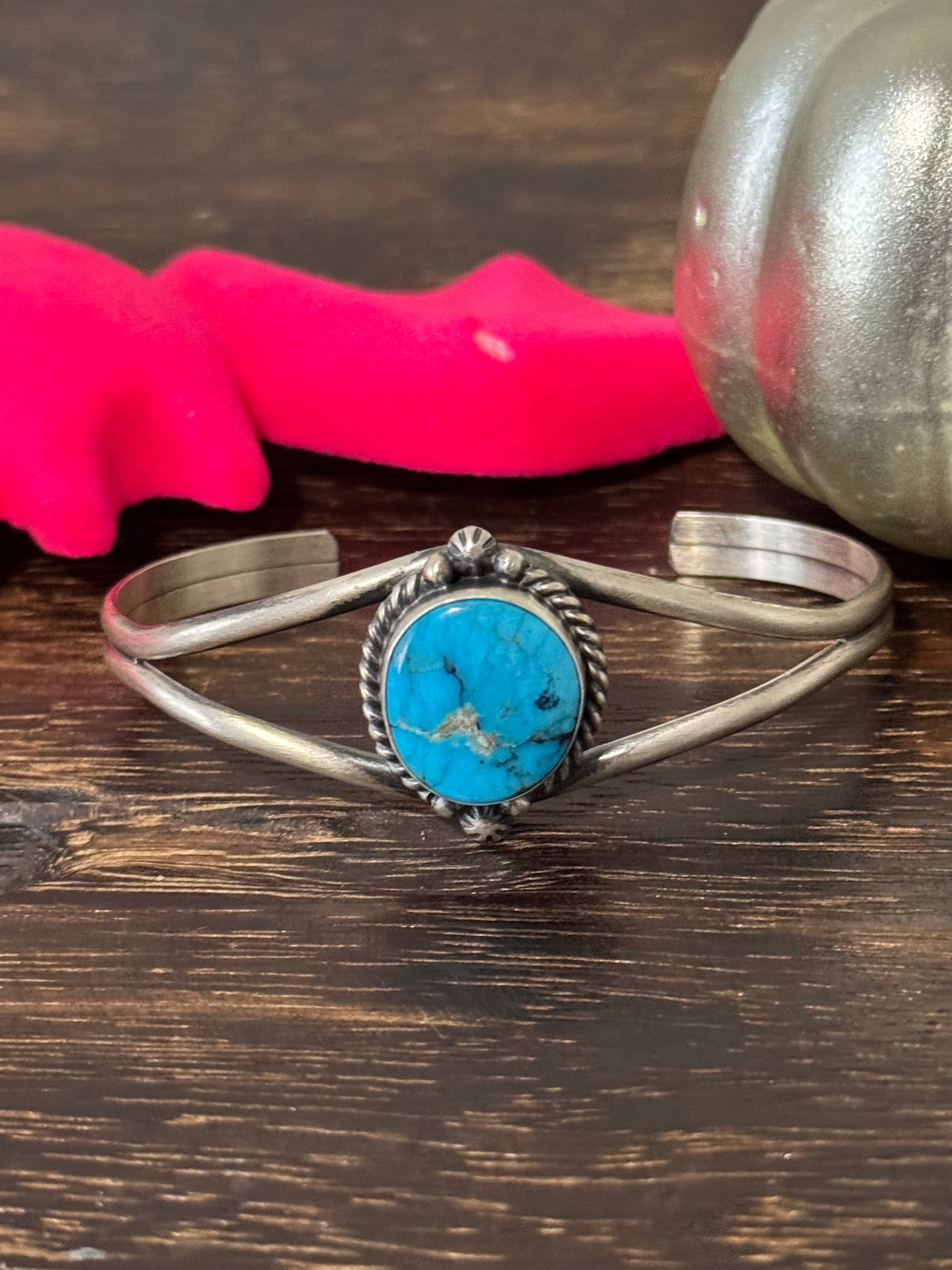 Dave Skeets Blue Ridge Turquoise & Sterling Silver Cuff Bracelet