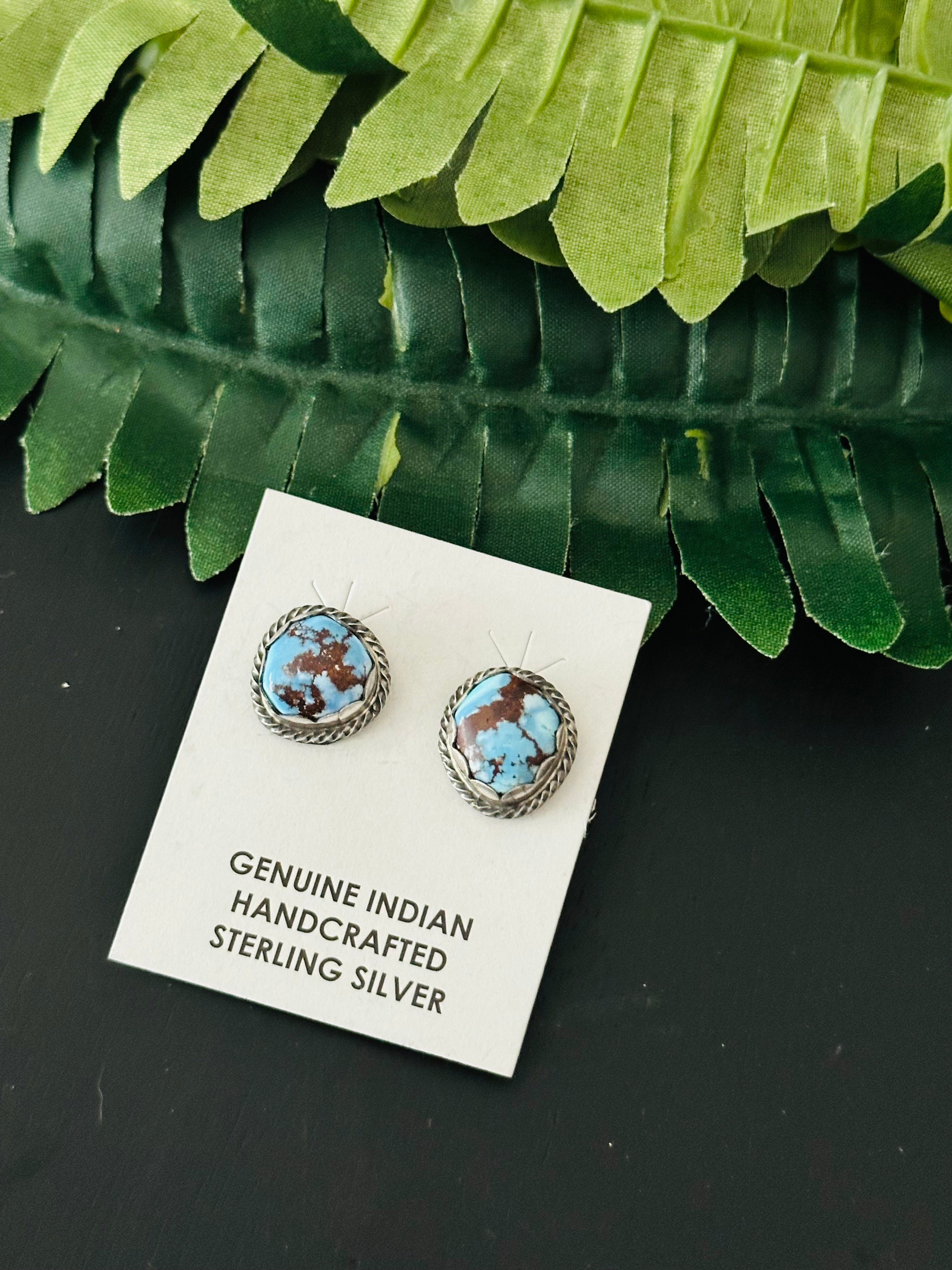 Tim Yazzie Golden Hill’s Turquoise & Sterling Silver Post Earrings