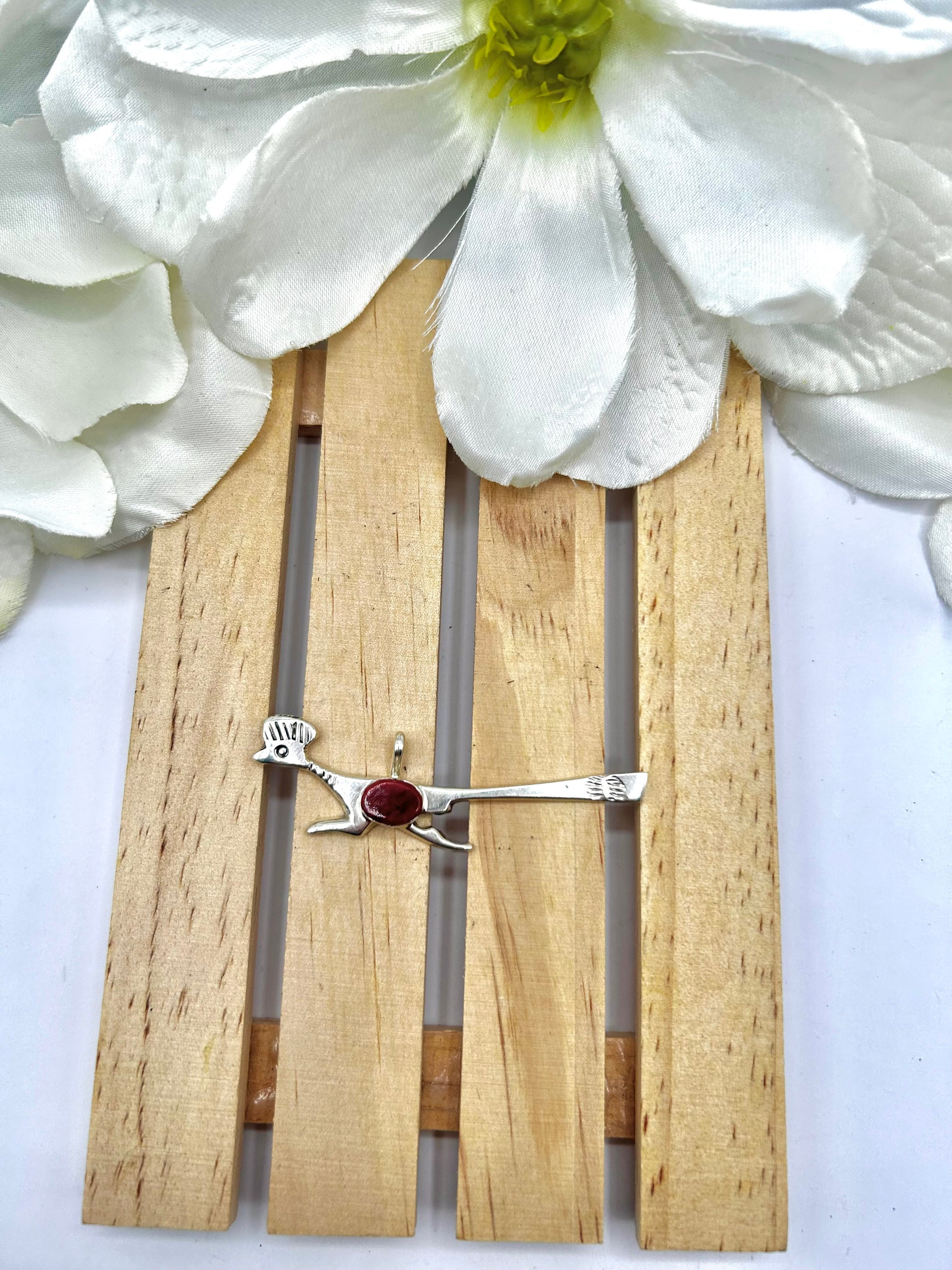 Joe Martinez Spiny Oyster & Sterling Silver Pendant