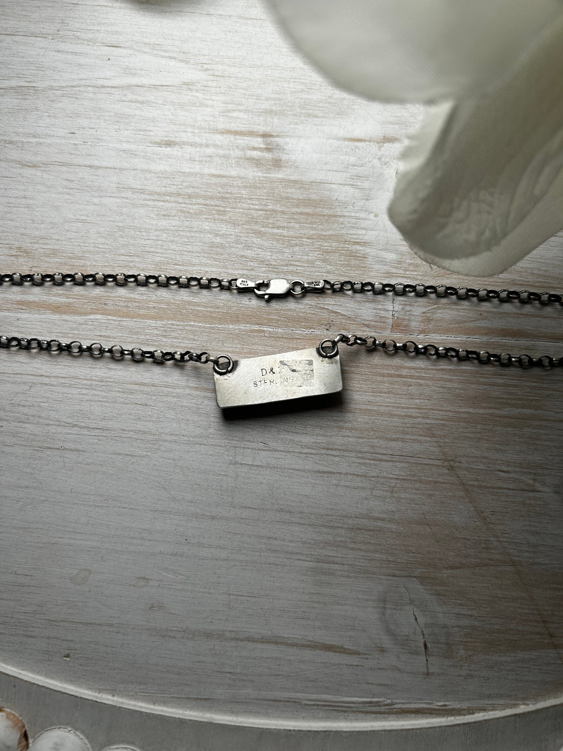 Navajo Made Rose Dahlia & Sterling Silver Necklace