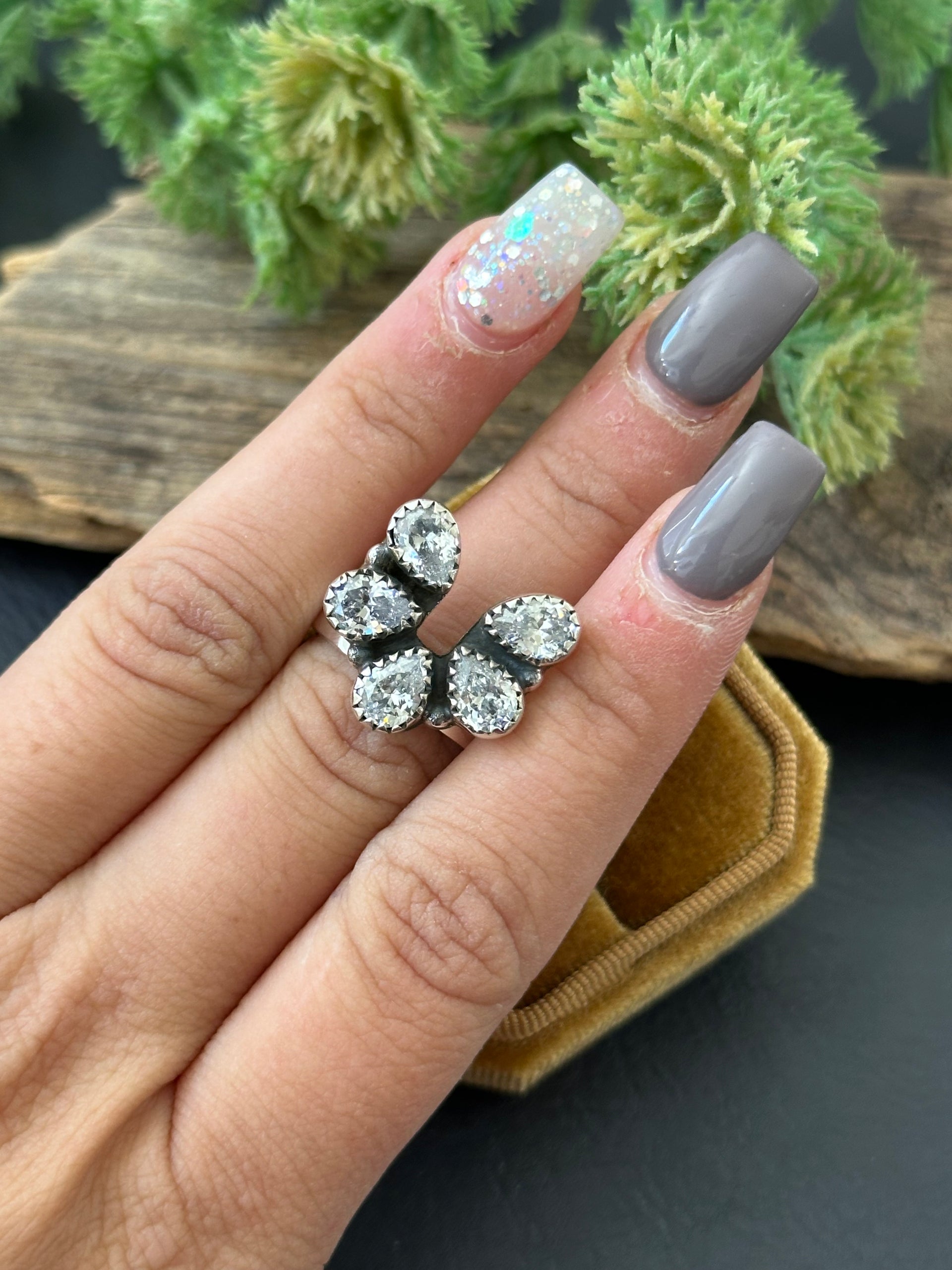 TTD “LUCKY” Cubic Zirconia & Sterling Silver Naja Ring