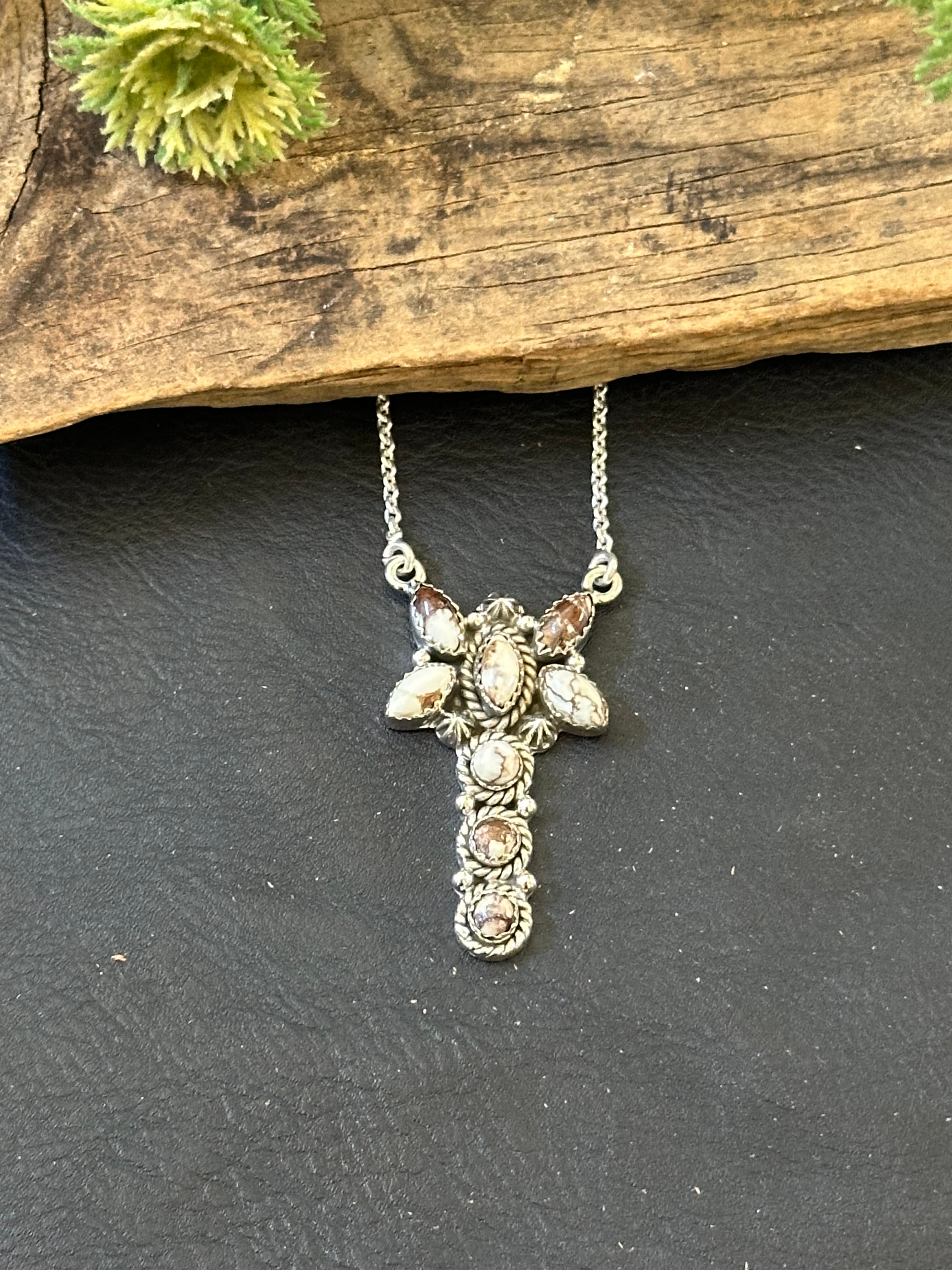 TTD “Whirlwind” Wild Horse & Sterling Silver Cluster Necklace