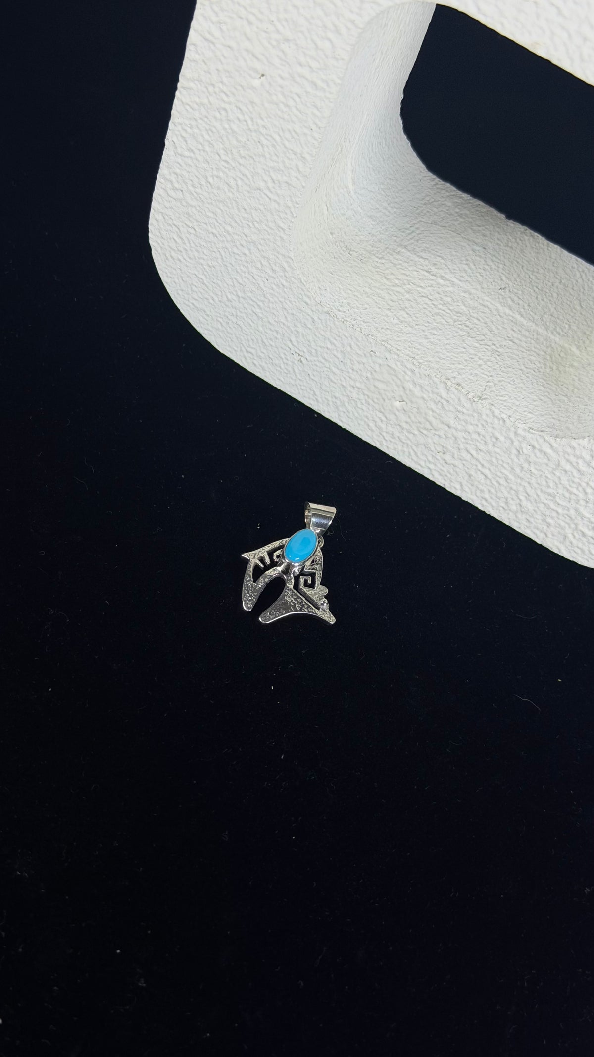 Navajo Made Kingman Turquoise & Sterling Silver Pendant