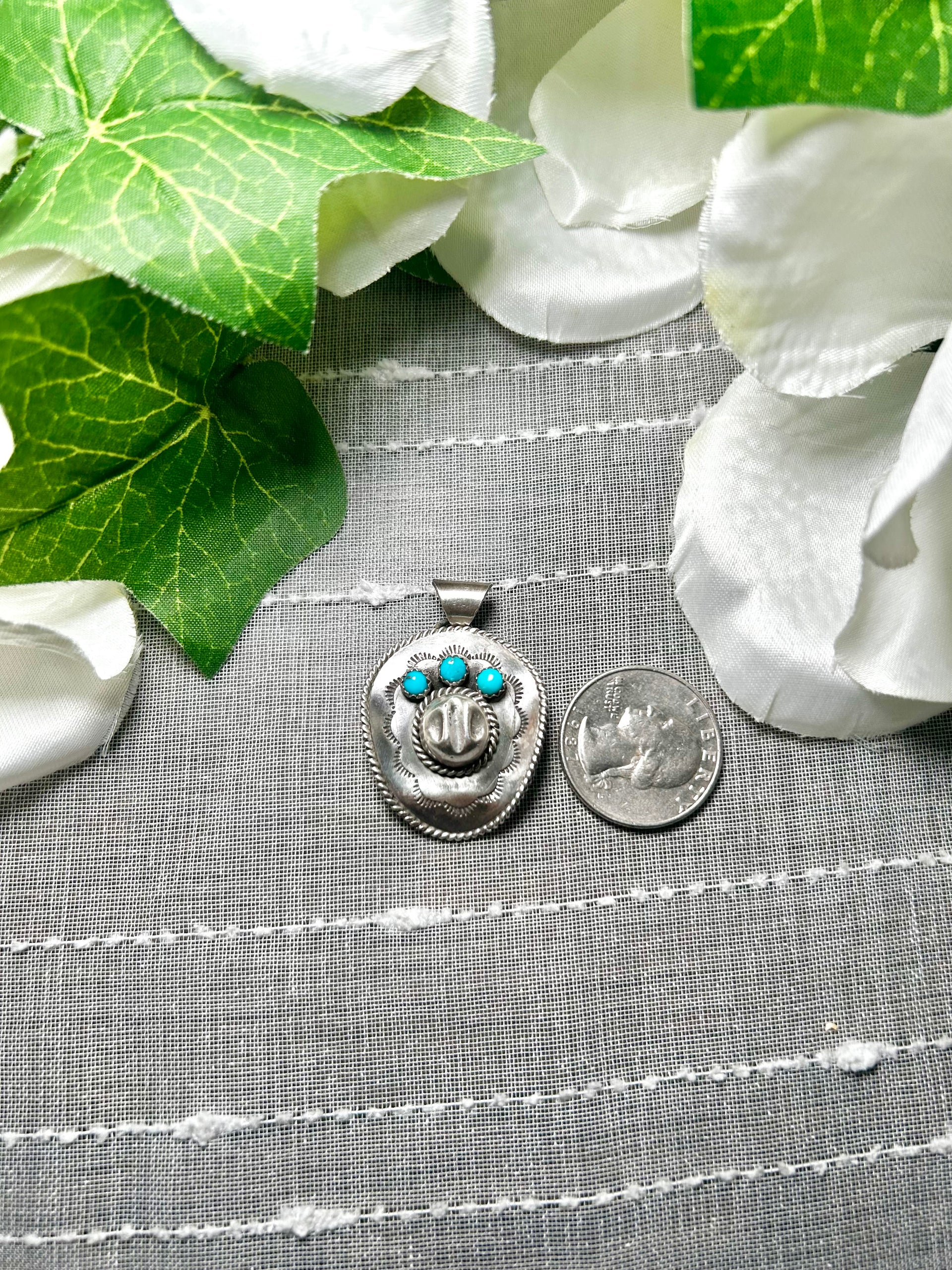 Bobby Platero Kingman Turquoise & Sterling Silver Pendant