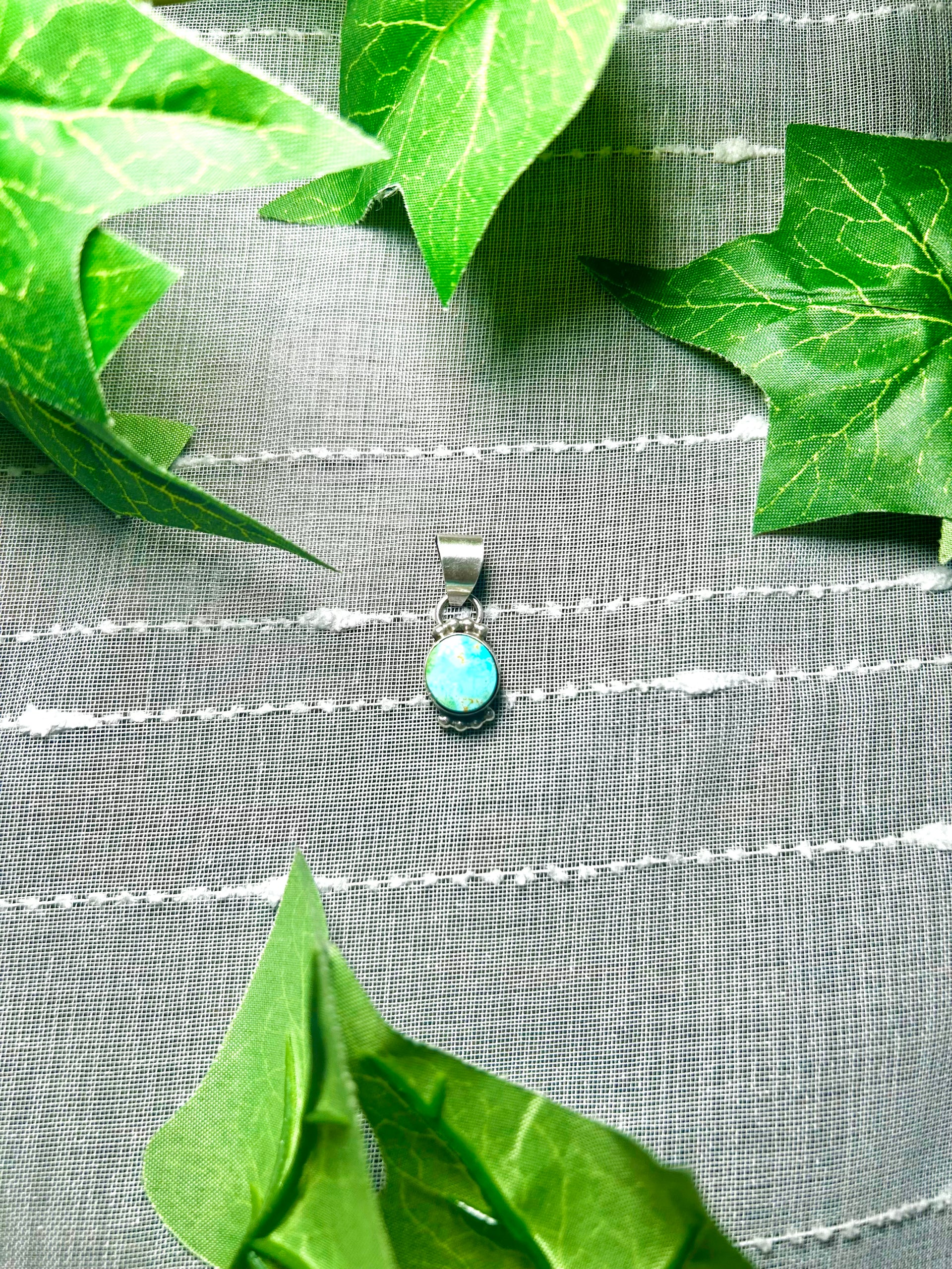 Navajo Made Sonoran Mountain & Sterling Silver Pendant