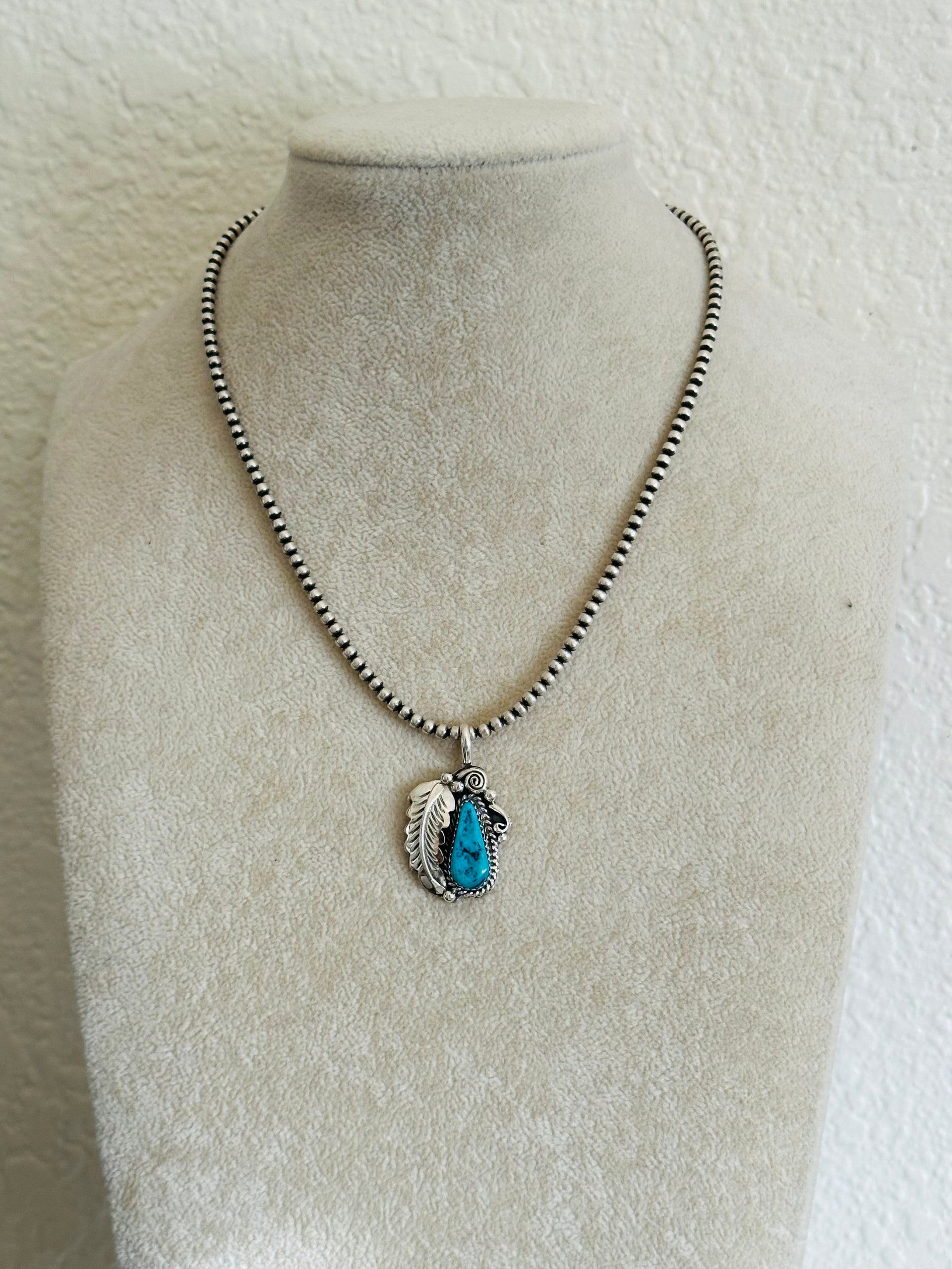 Julia Etsitty Kingman Turquoise & Sterling Silver Pendants