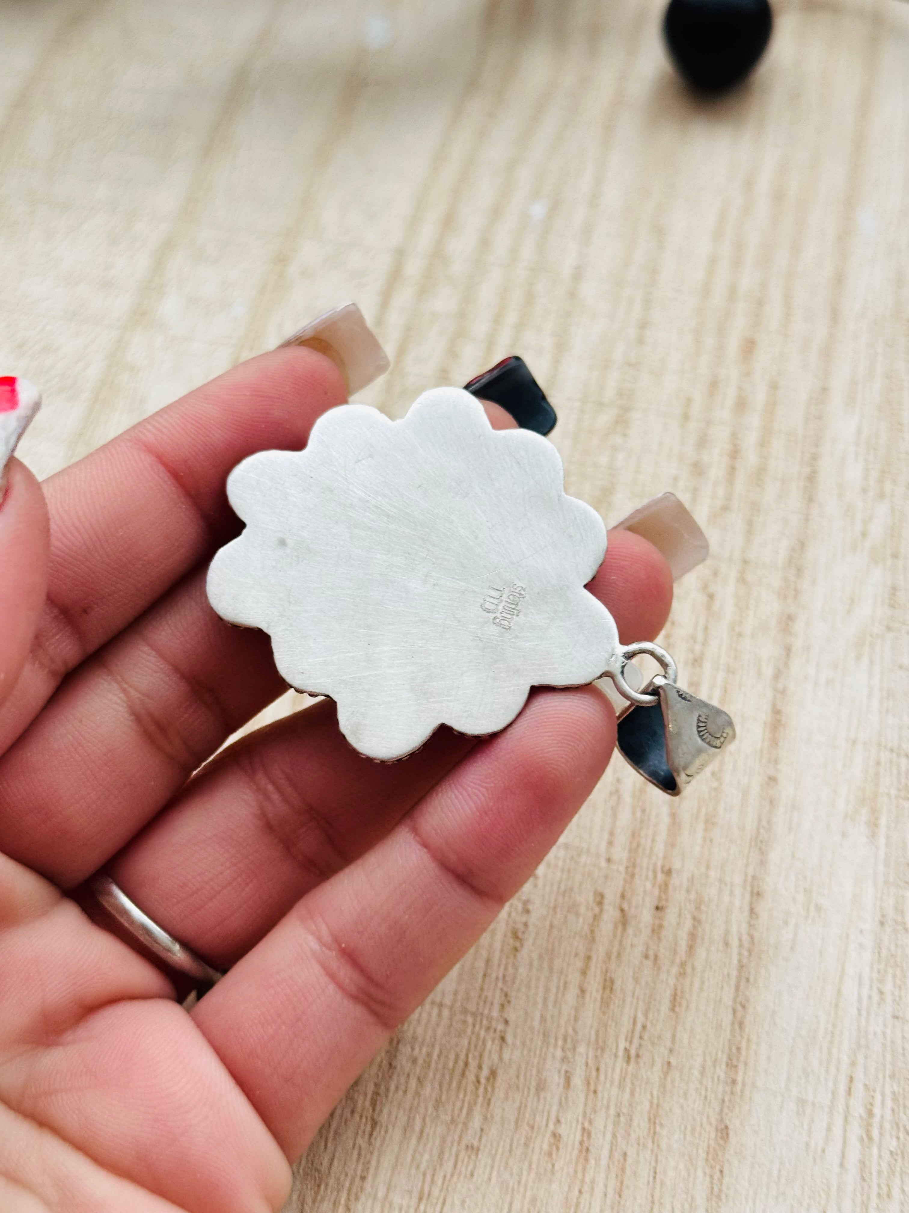 Southwest Handmade White Buffalo & Sterling Silver Pendant