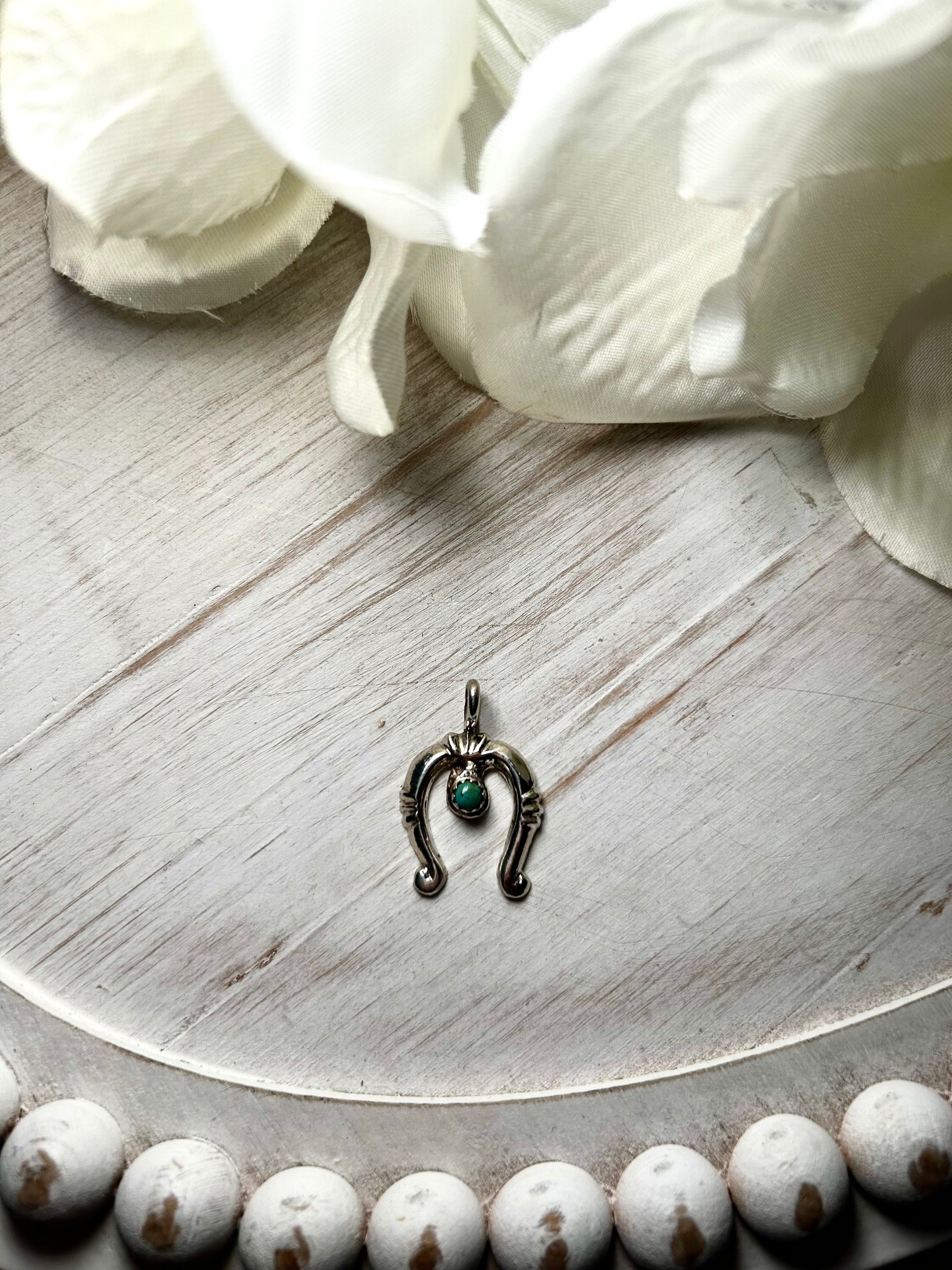 Navajo Made Kingman Turquoise & Sterling Silver Pendant