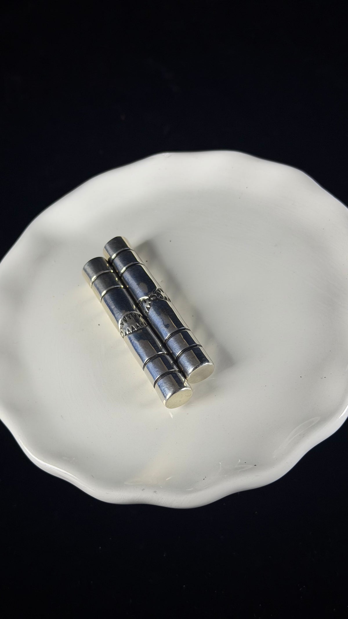 Navajo Made Sterling Silver Bolo Tips