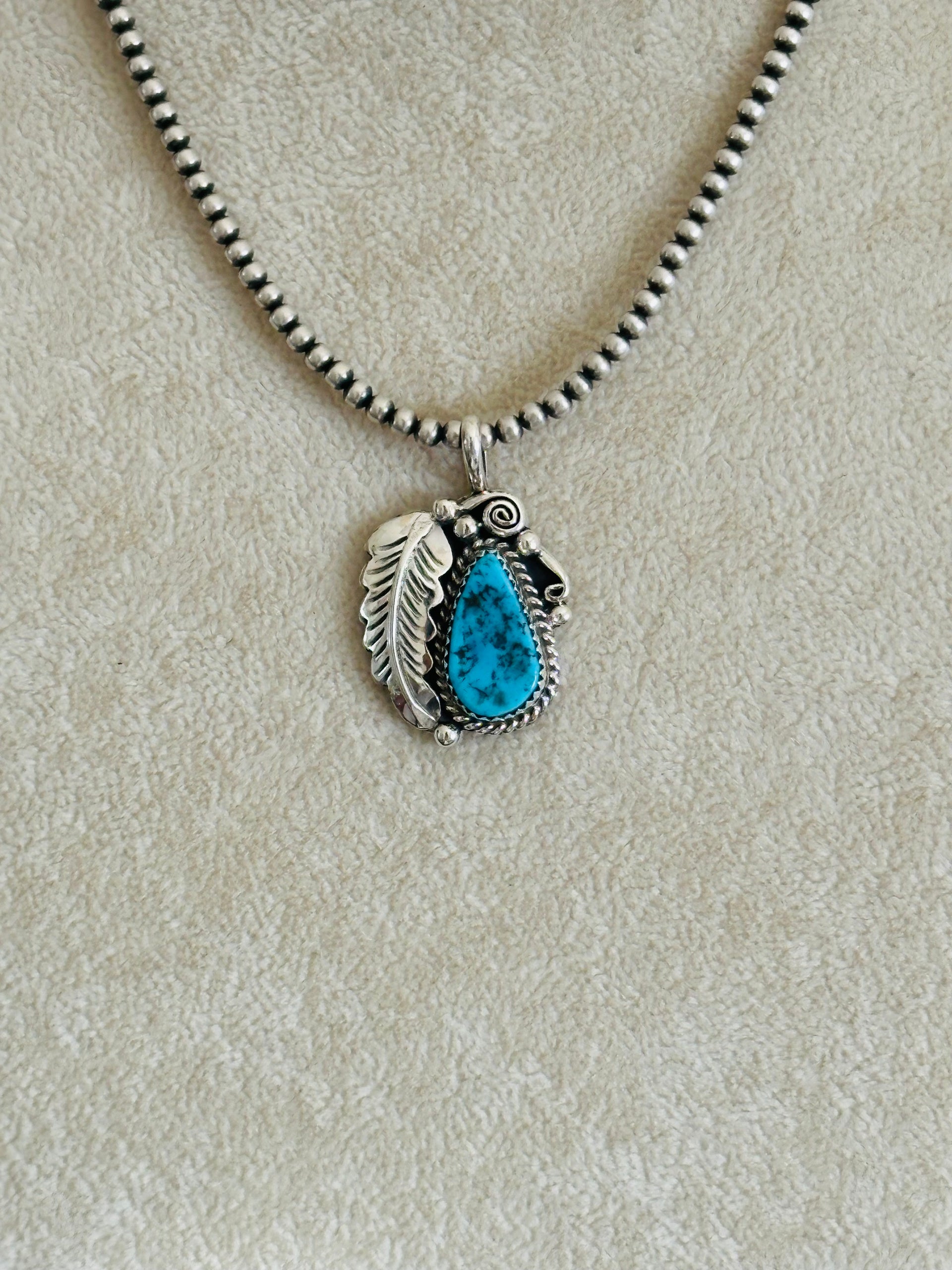 Julia Etsitty Kingman Turquoise & Sterling Silver Pendants