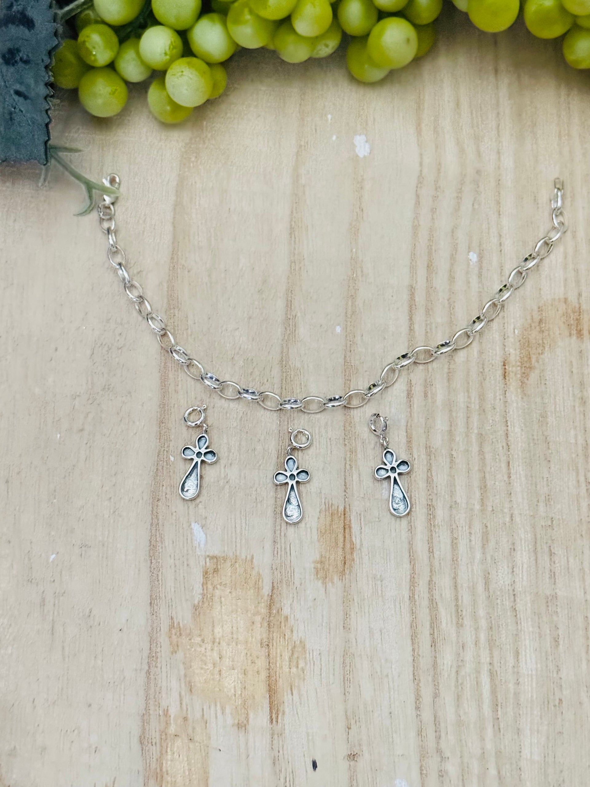 Navajo Made Sterling Silver Cross Cast Charms