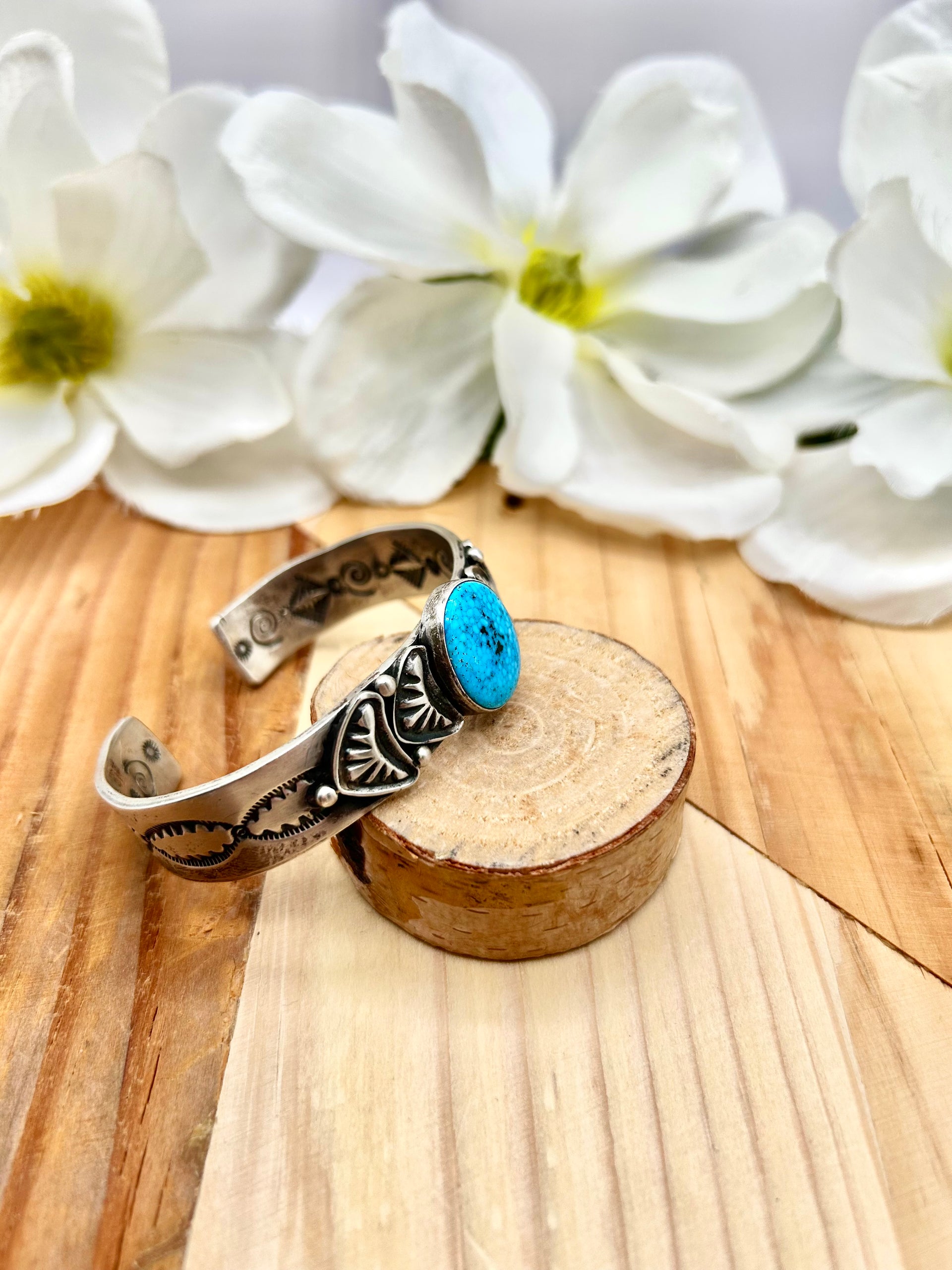 Leroy James Kingman Turquoise & Sterling Silver Cuff Bracelet