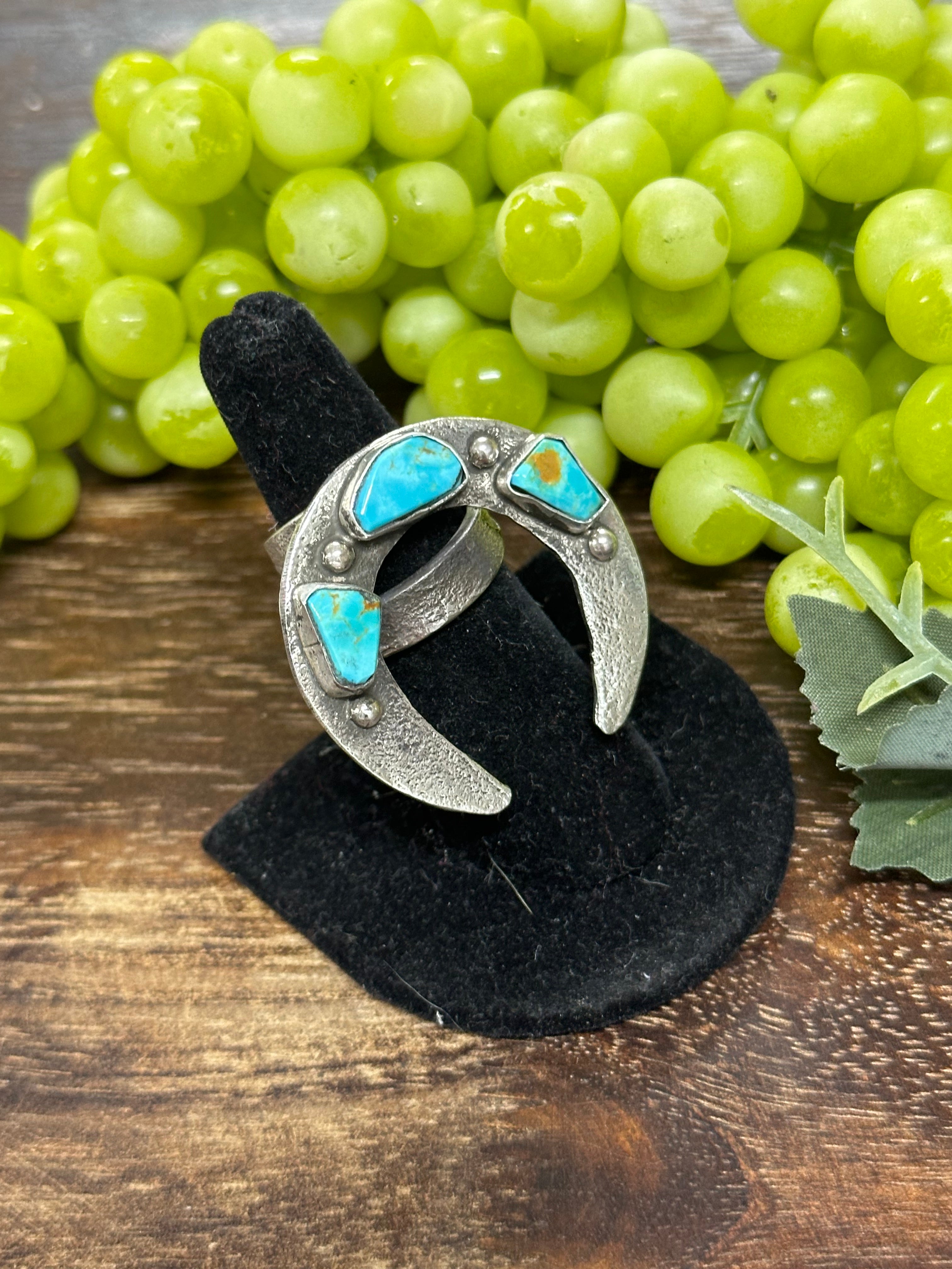 Jude Candalaria Royston Turquoise Sterling Silver Adjustable Ring