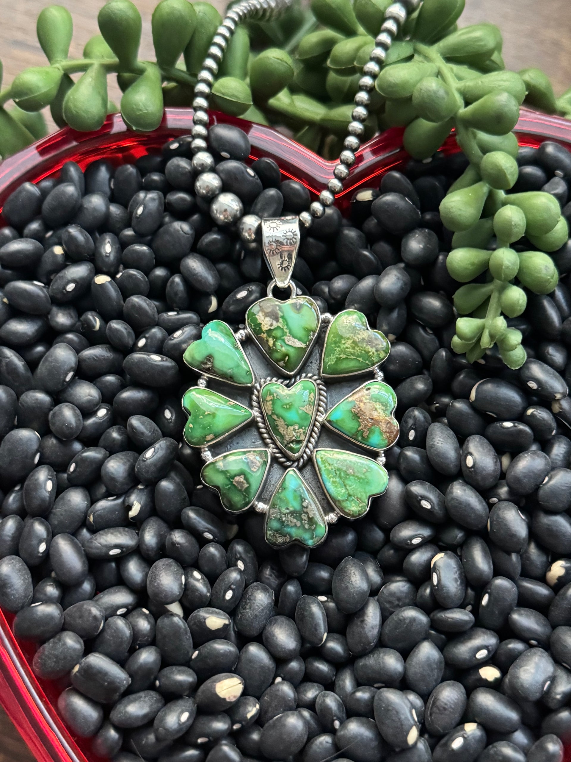 Southwest Handmade Sonoran Mountain Turquoise & Sterling Silver Pendant