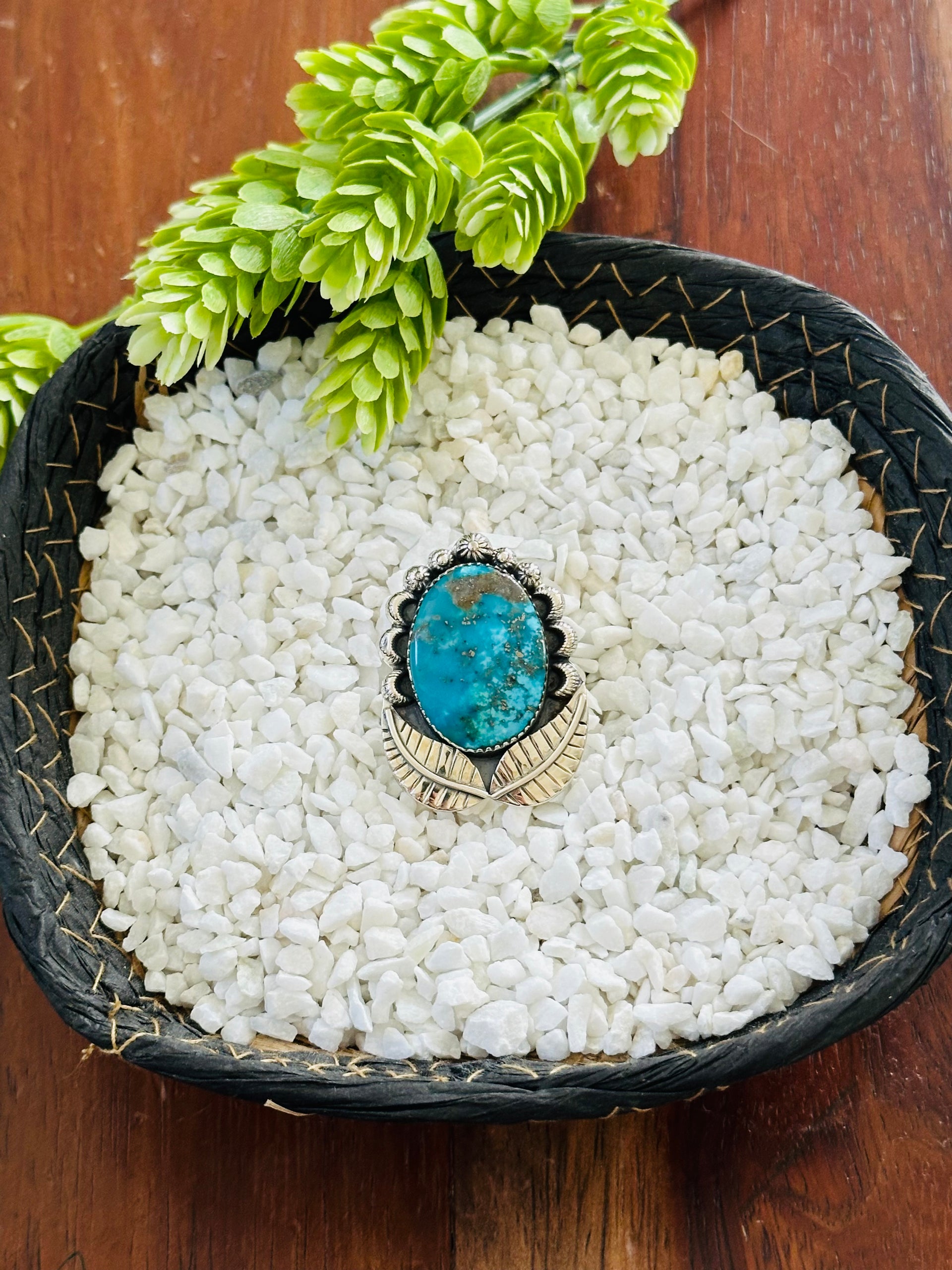 TTD “Retro” Kingman Turquoise & Sterling Silver Adjustable Ring