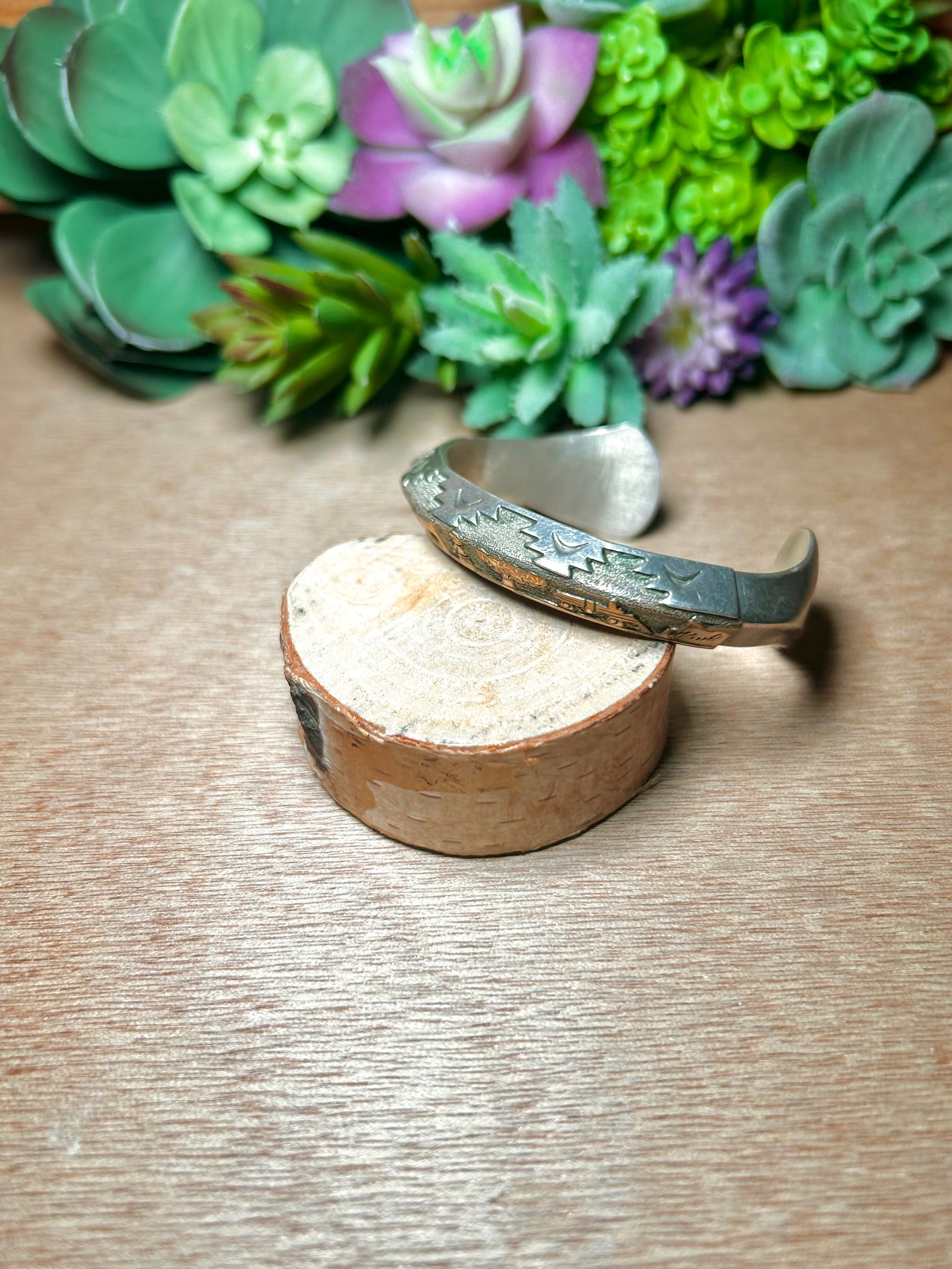 Vintage Navajo Made 14k Gold Fill & Sterling Silver Cuff Bracelet