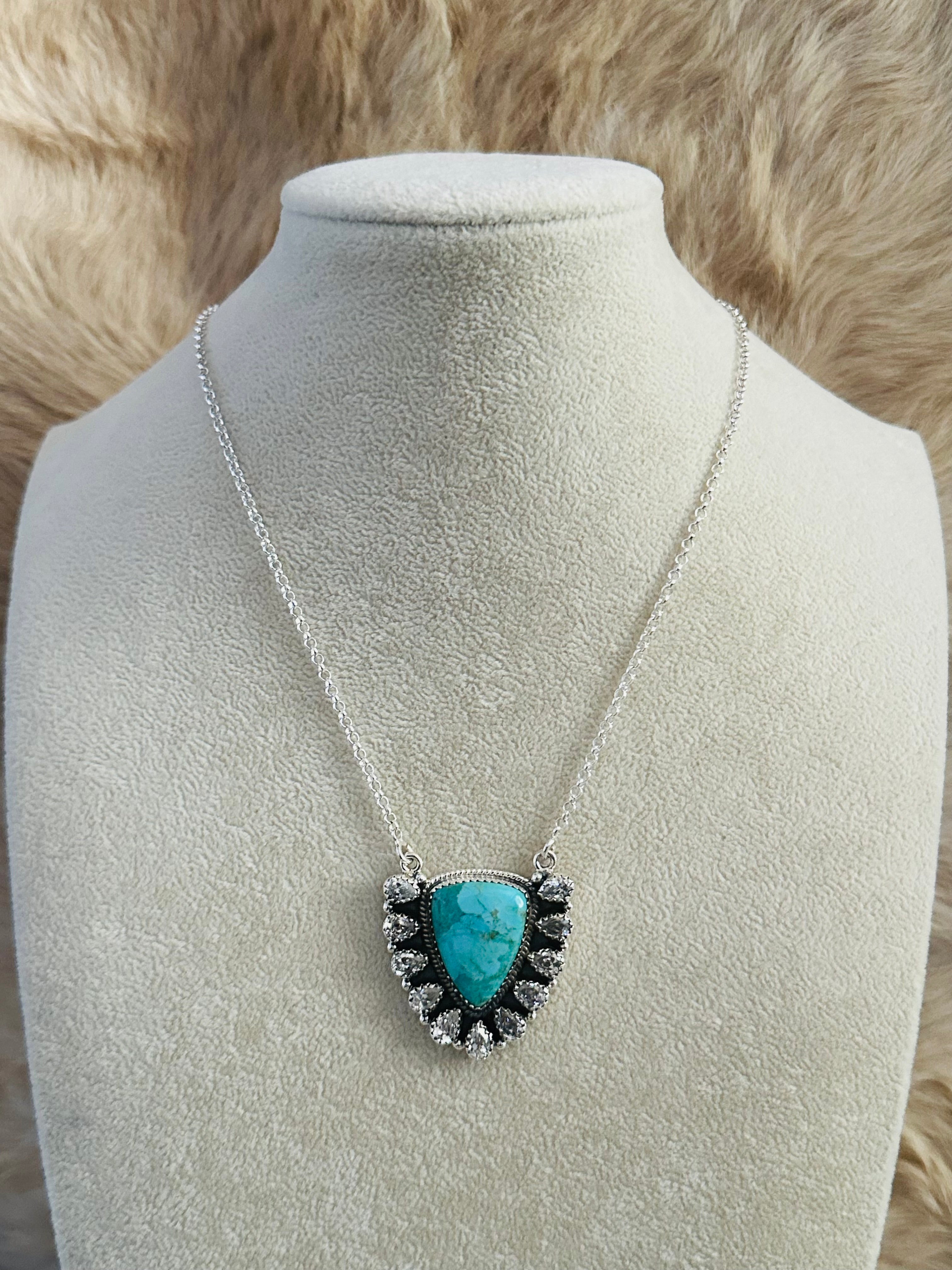 Southwest Handmade Multi Stone & Sterling Silver Cluster Necklace