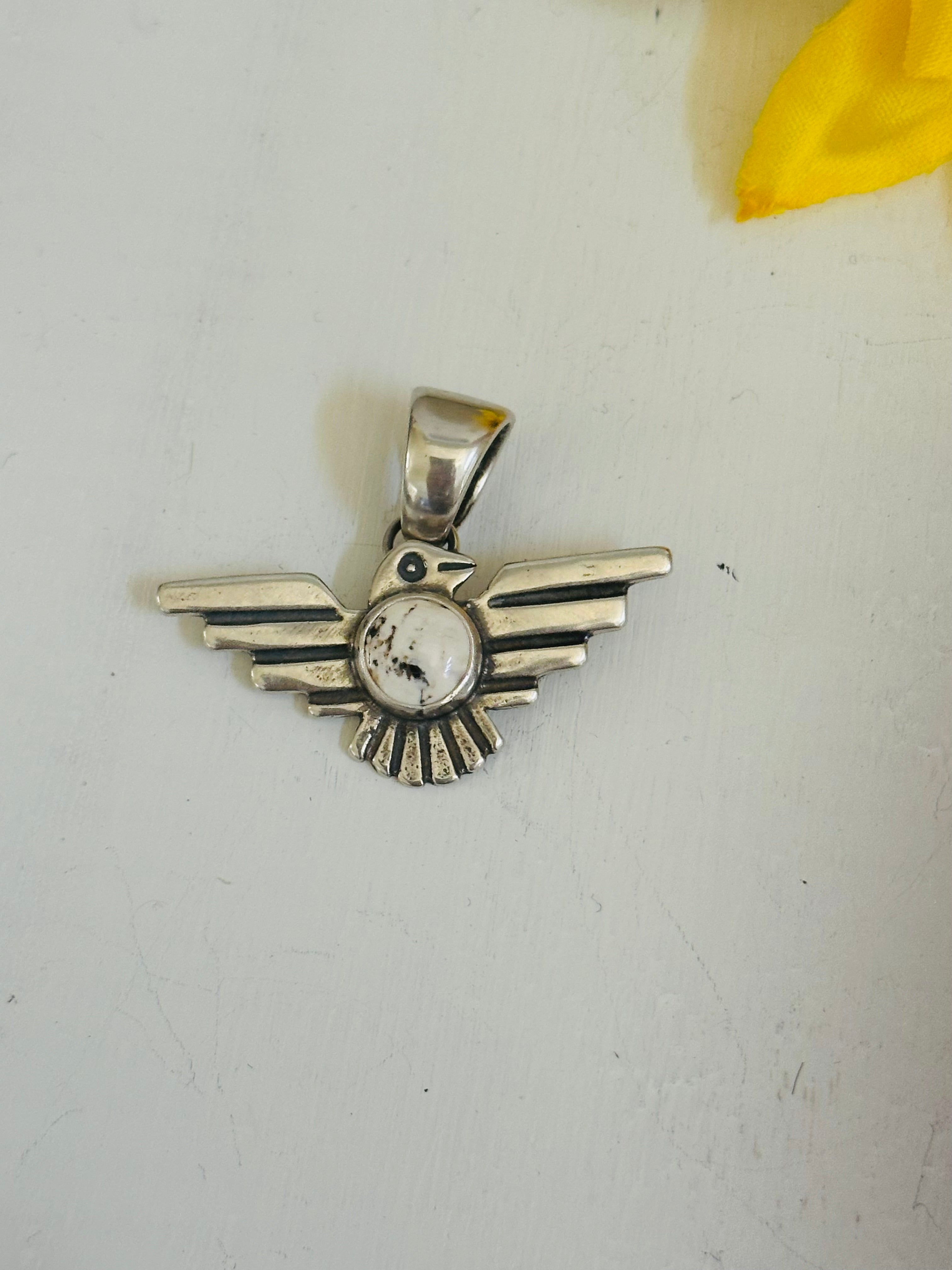 Navajo Made Sterling Silver Thunderbird Pendant