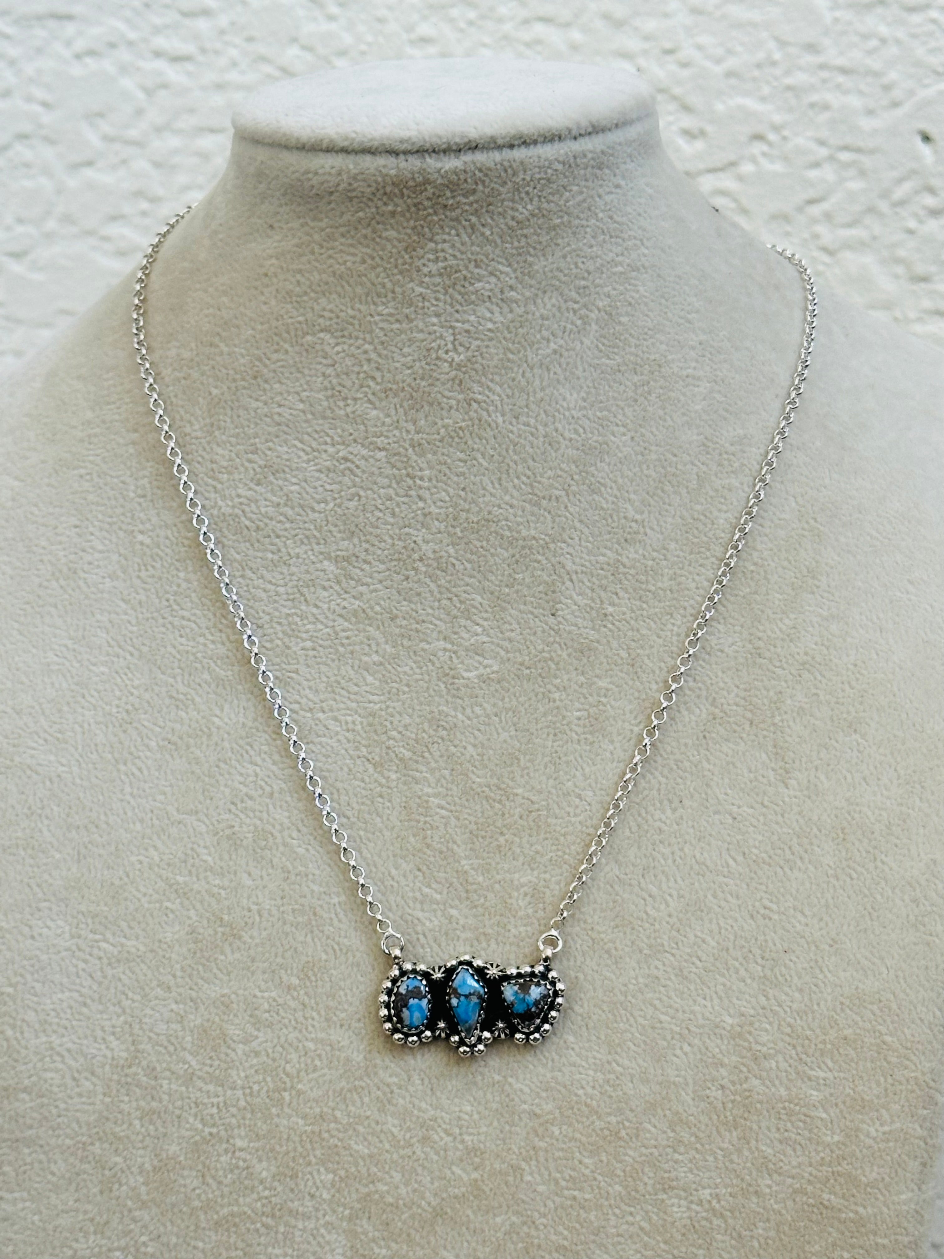 TTD “Array” Golden Hills Turquoise & Sterling Silver Necklace