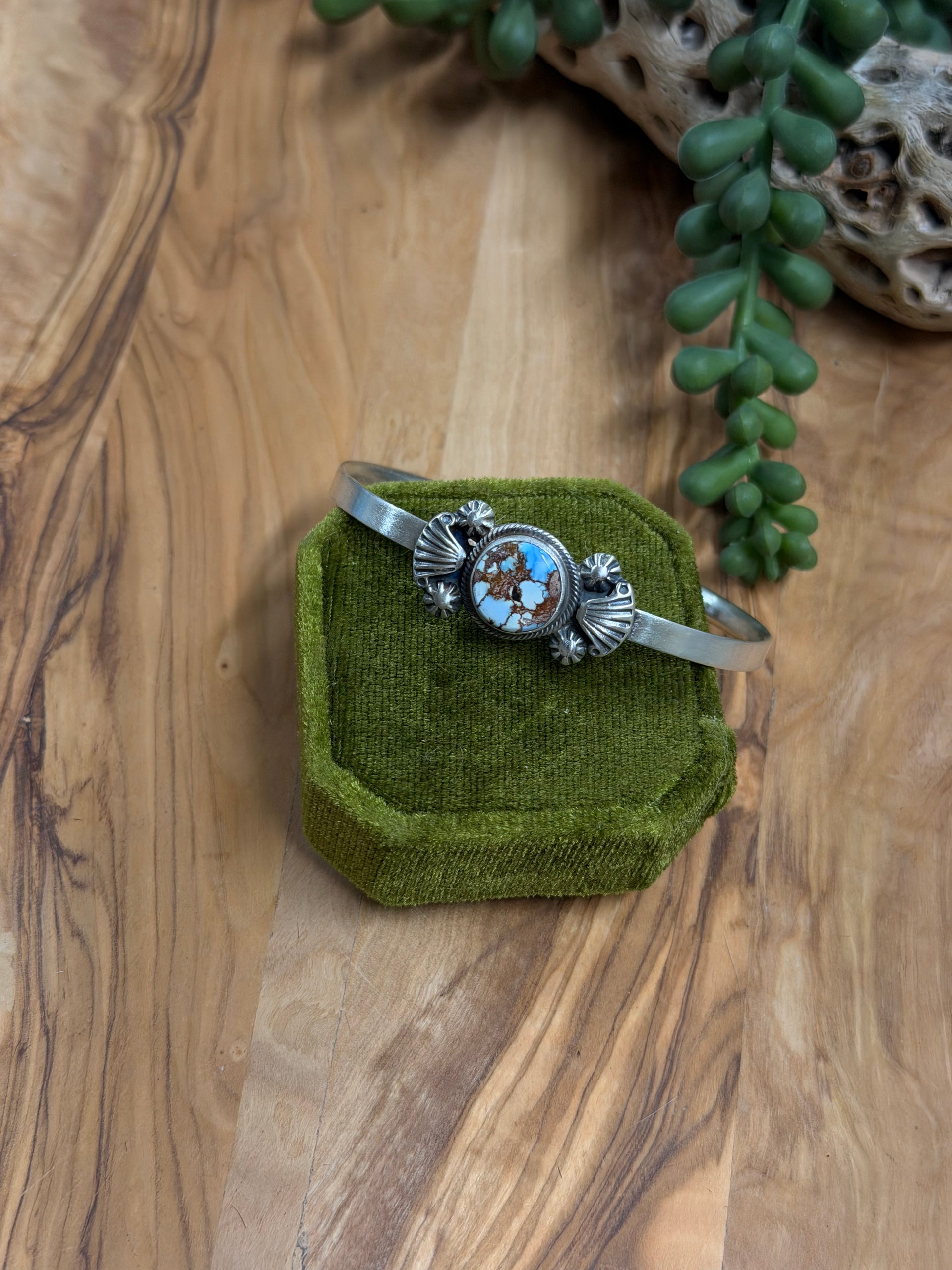 Genevieve Francisco Golden Hills Turquoise and Sterling Silver Cuff Bracelet