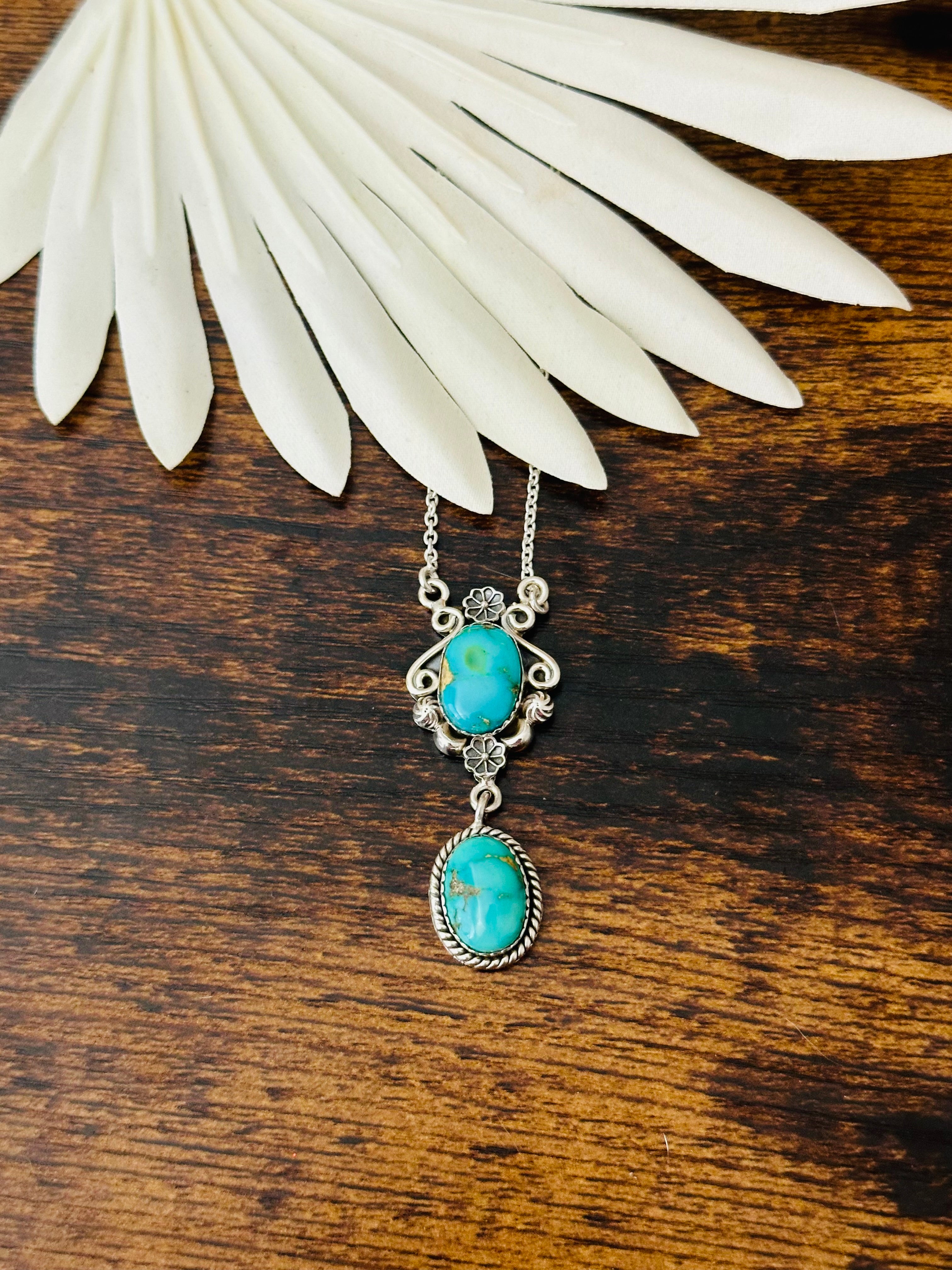 Southwest Made Sonoran Mountain Turquoise & Sterling Silver Necklace