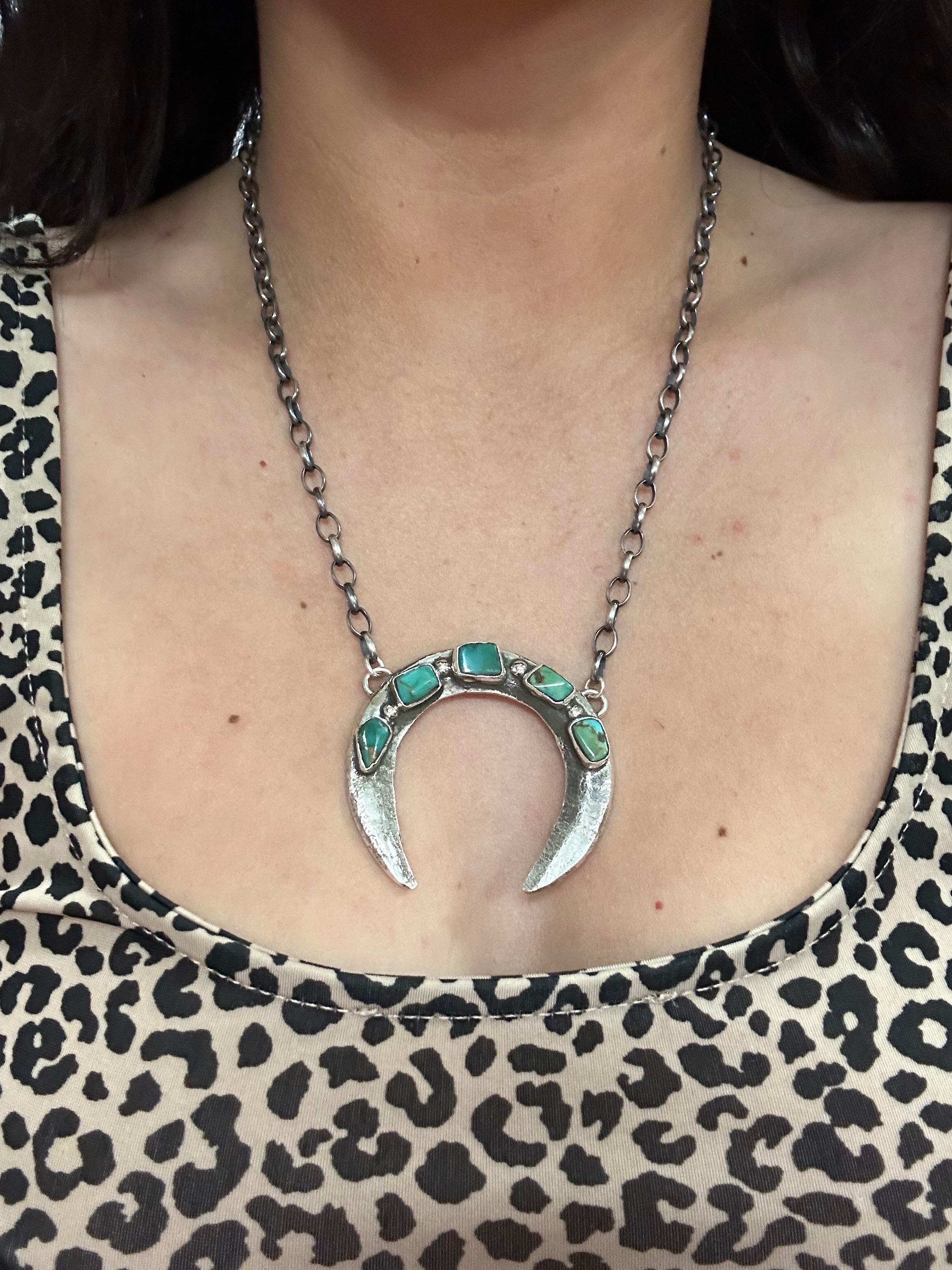 Jude Candalaria Royston Turquoise & Sterling Silver Naja Necklace