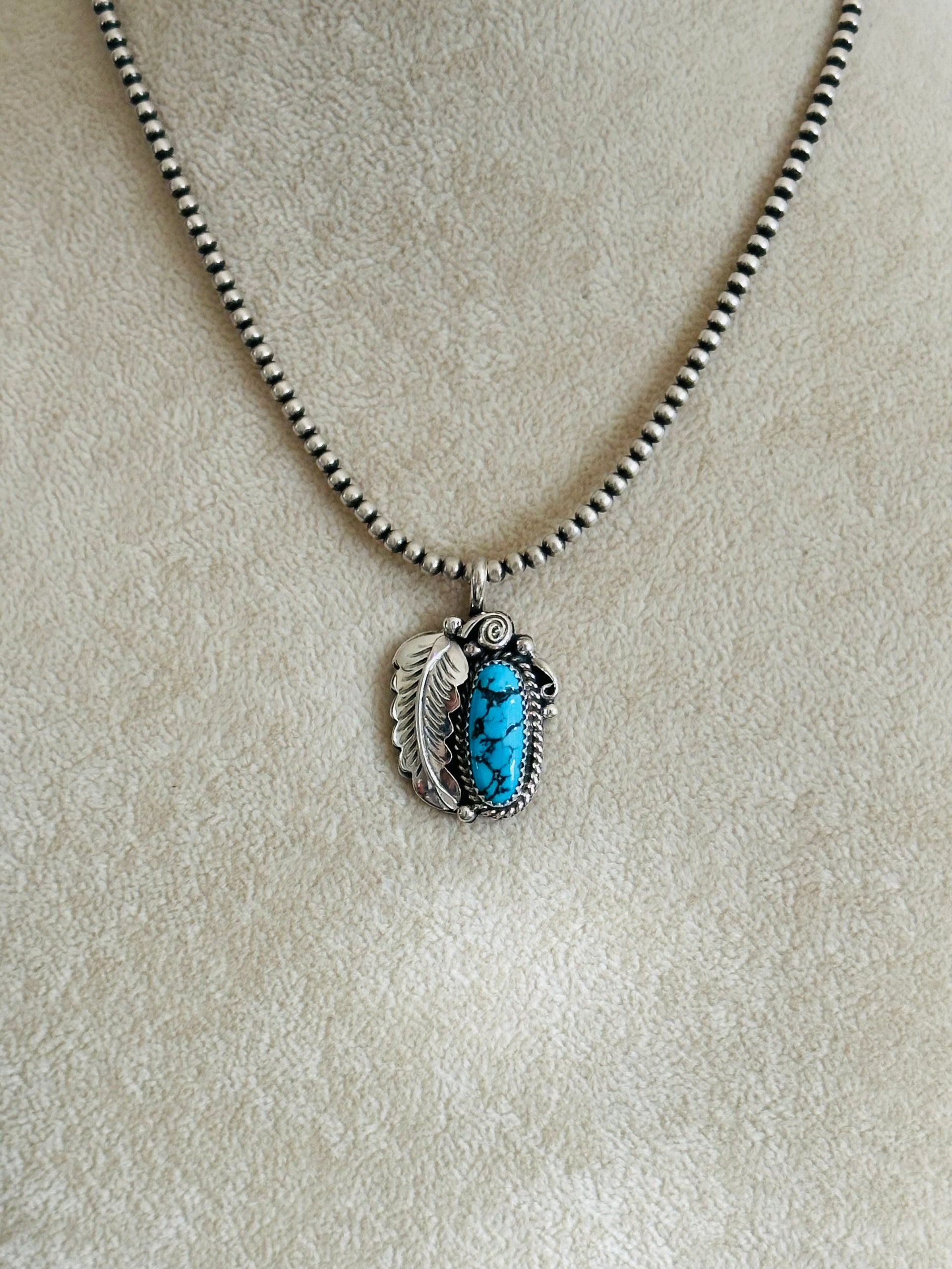 Julia Etsitty Kingman Turquoise & Sterling Silver Pendants