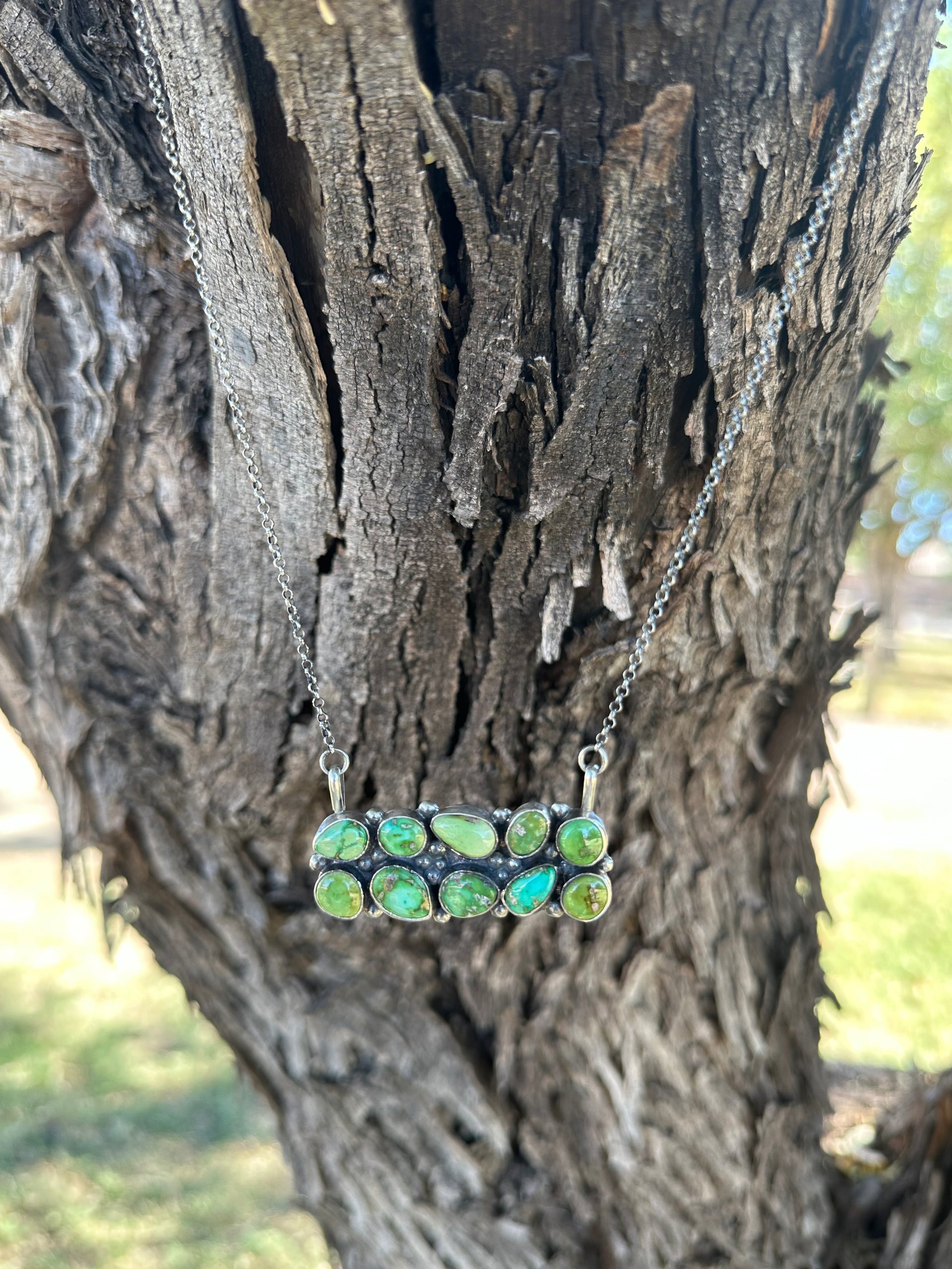 John Begay Sonoran Gold & Sterling Silver Bar Necklace