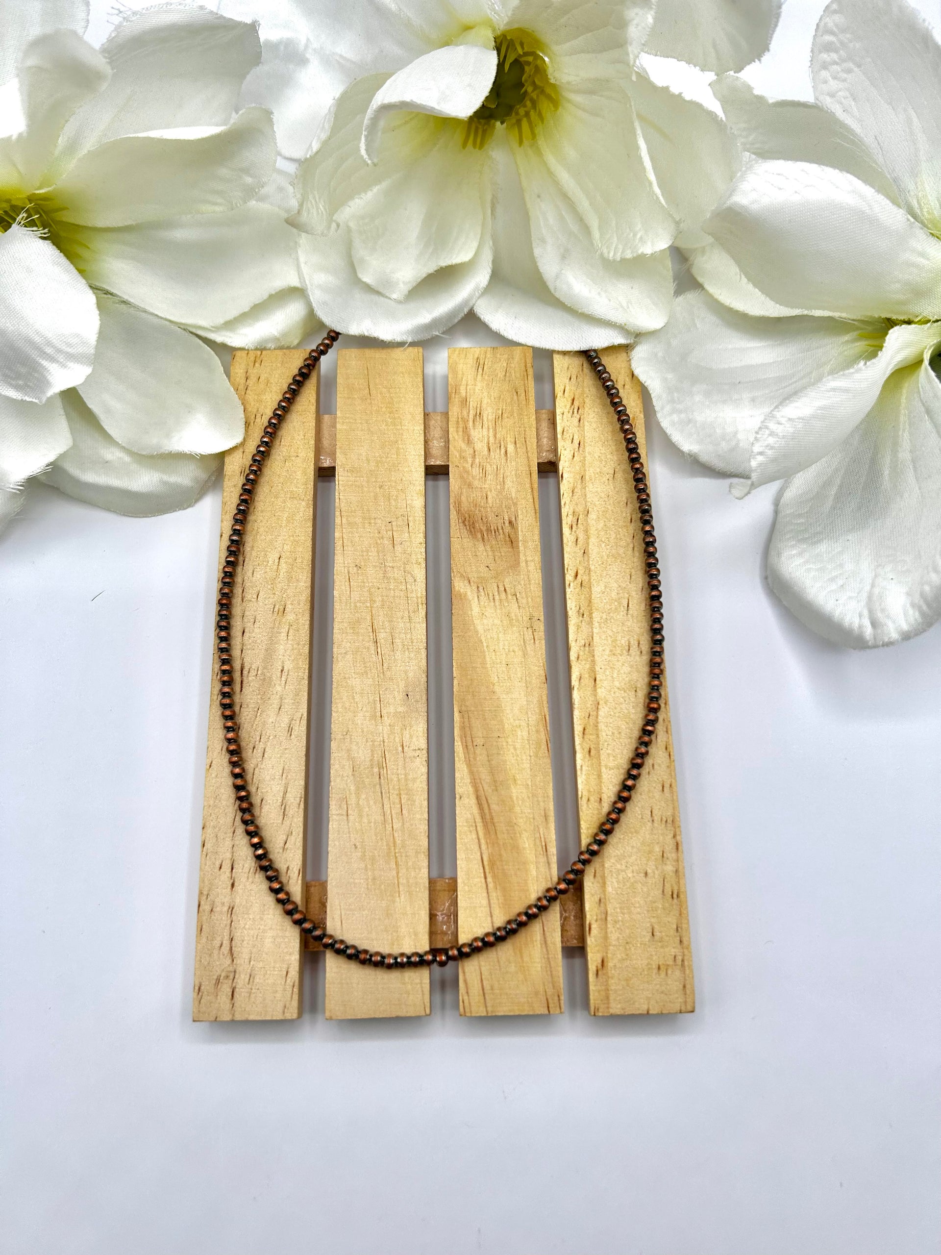 Navajo Made Strung 3 MM Copper Necklace