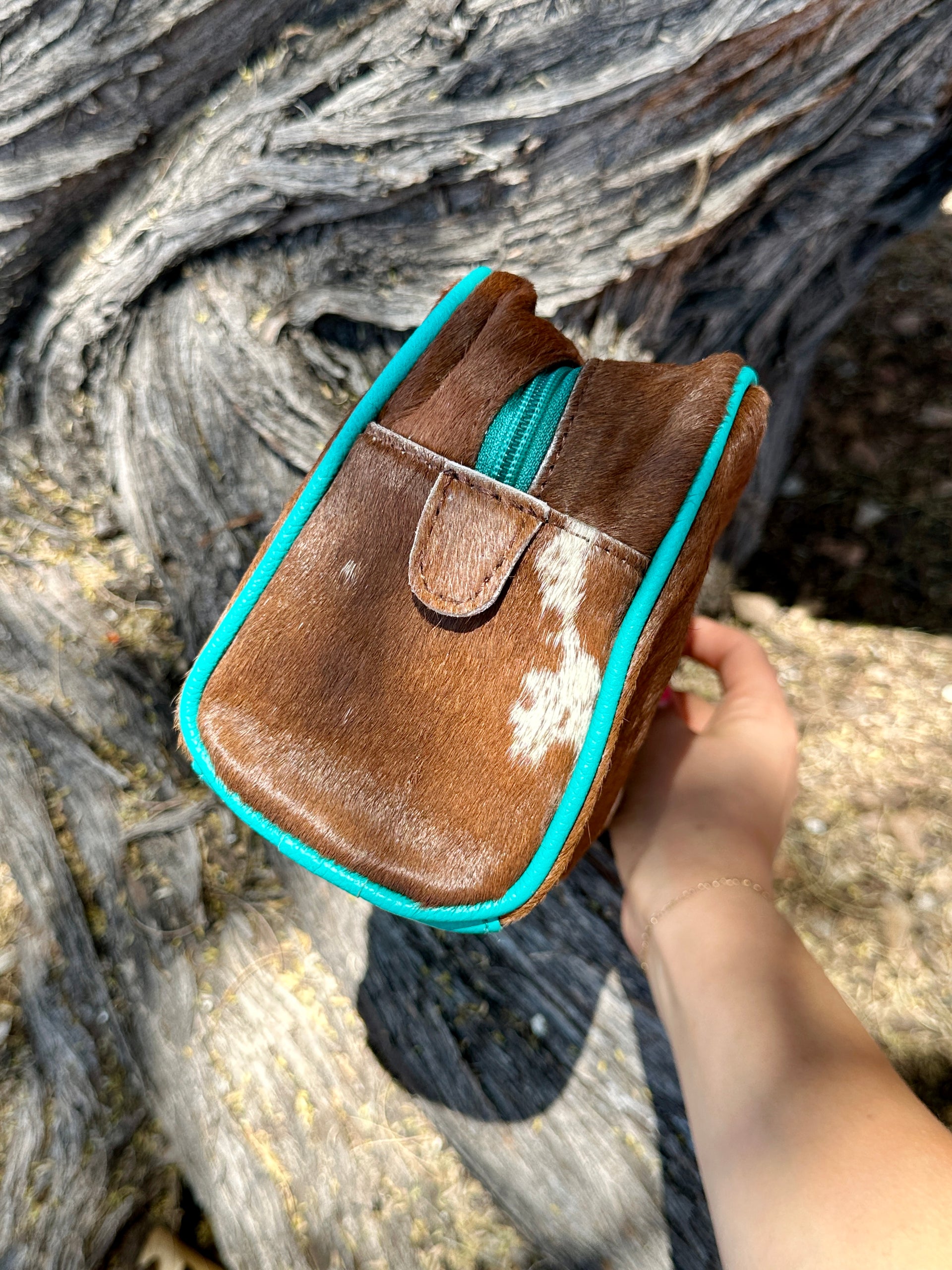 Genuine Leather & Cowhide Toiletry Bag