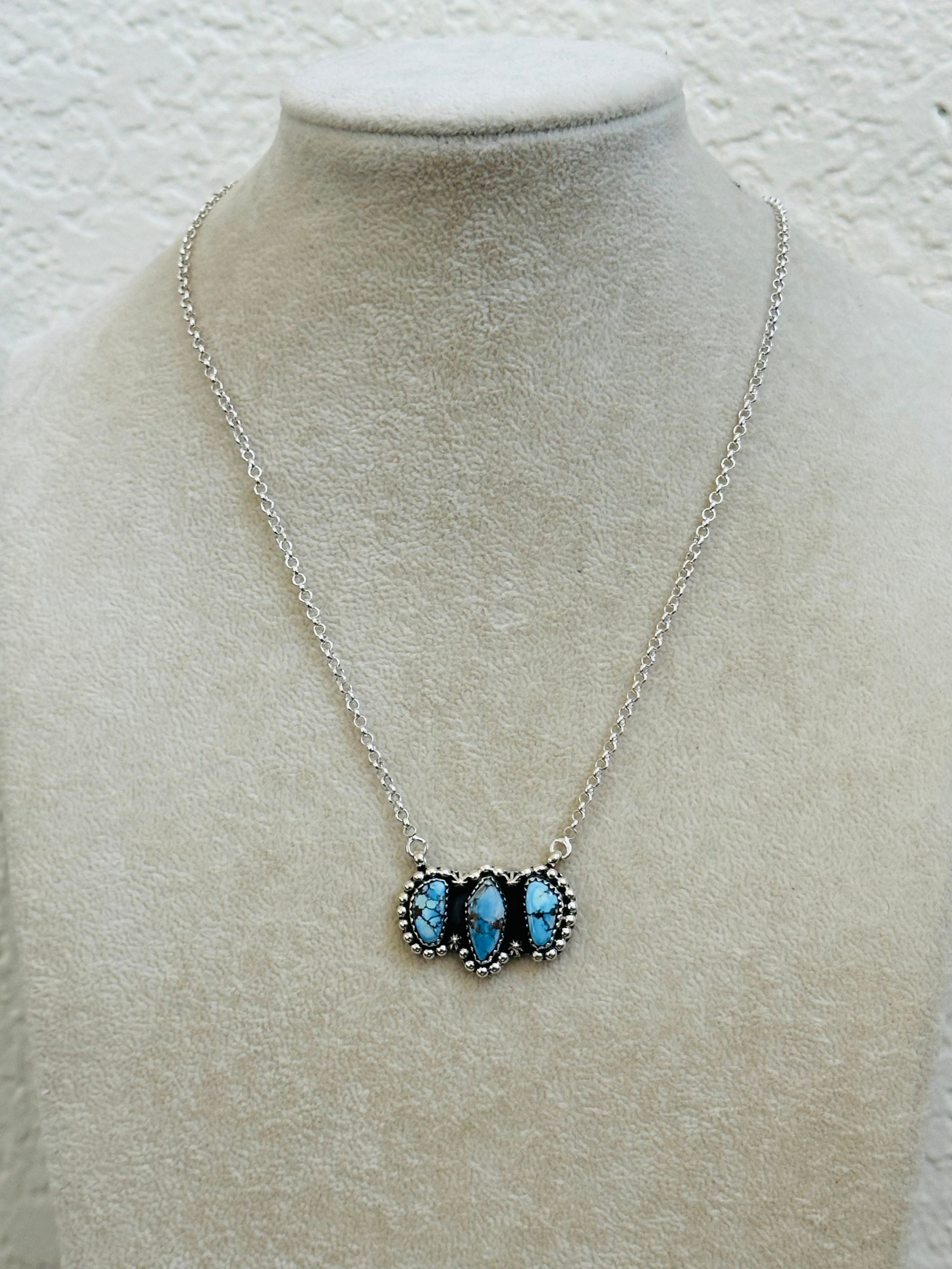 TTD “Array” Golden Hills Turquoise & Sterling Silver Necklace