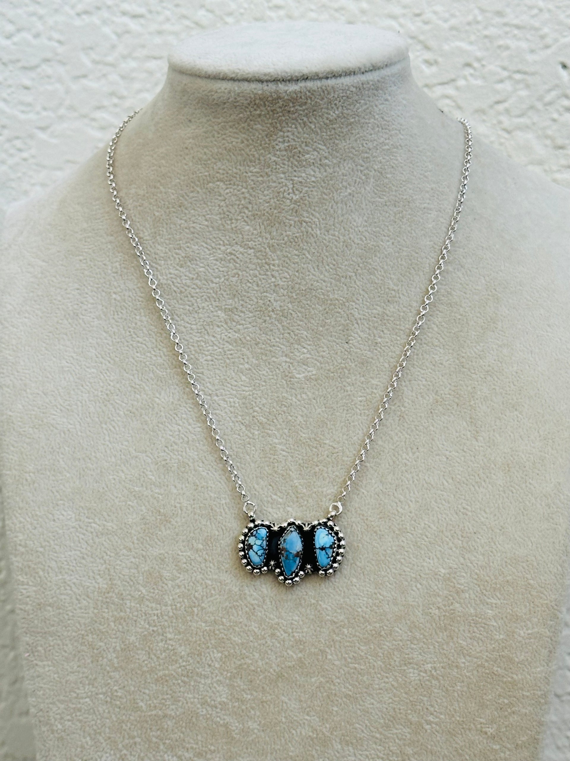 TTD “Array” Golden Hills Turquoise & Sterling Silver Necklace