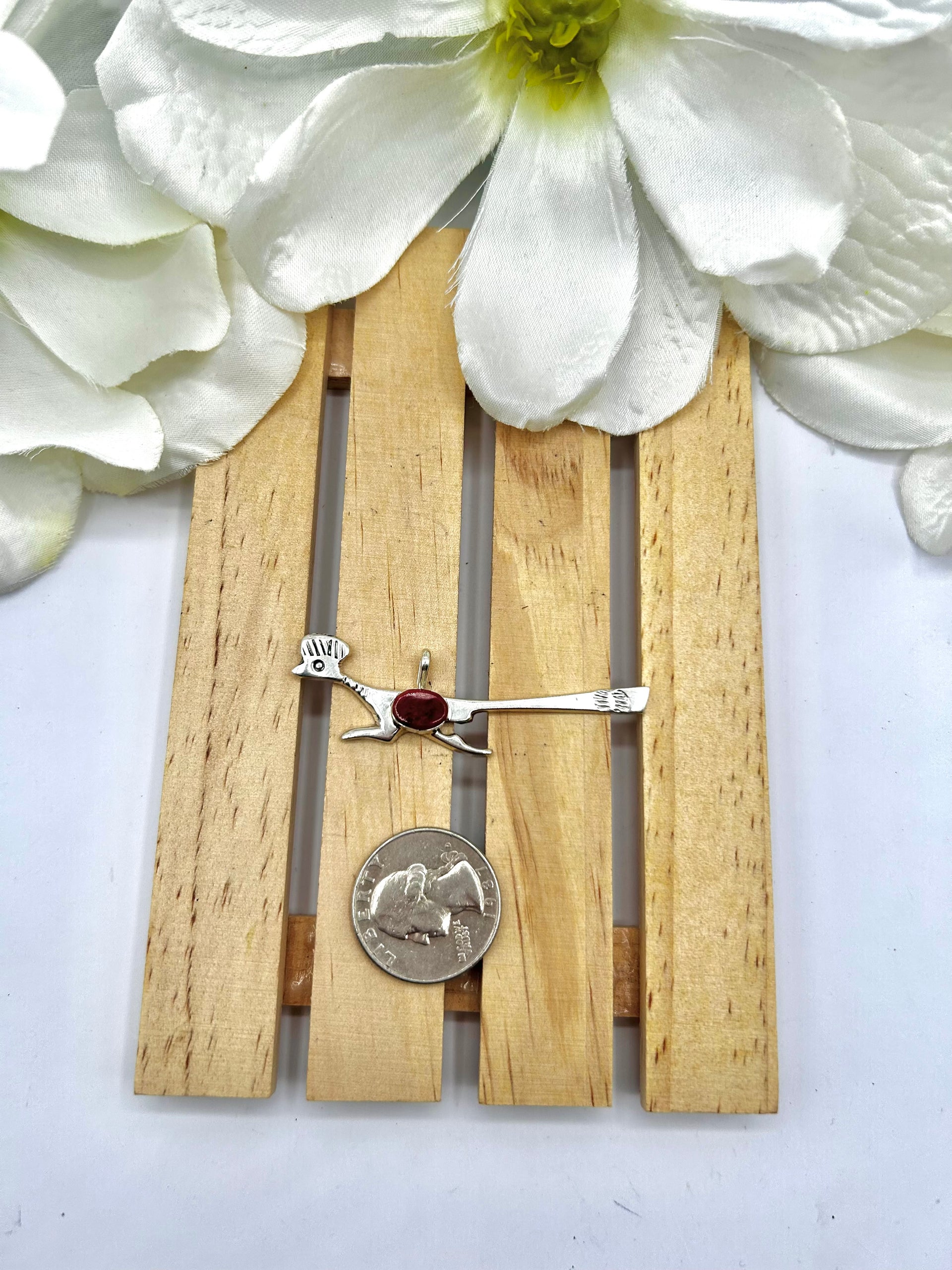 Joe Martinez Spiny Oyster & Sterling Silver Pendant