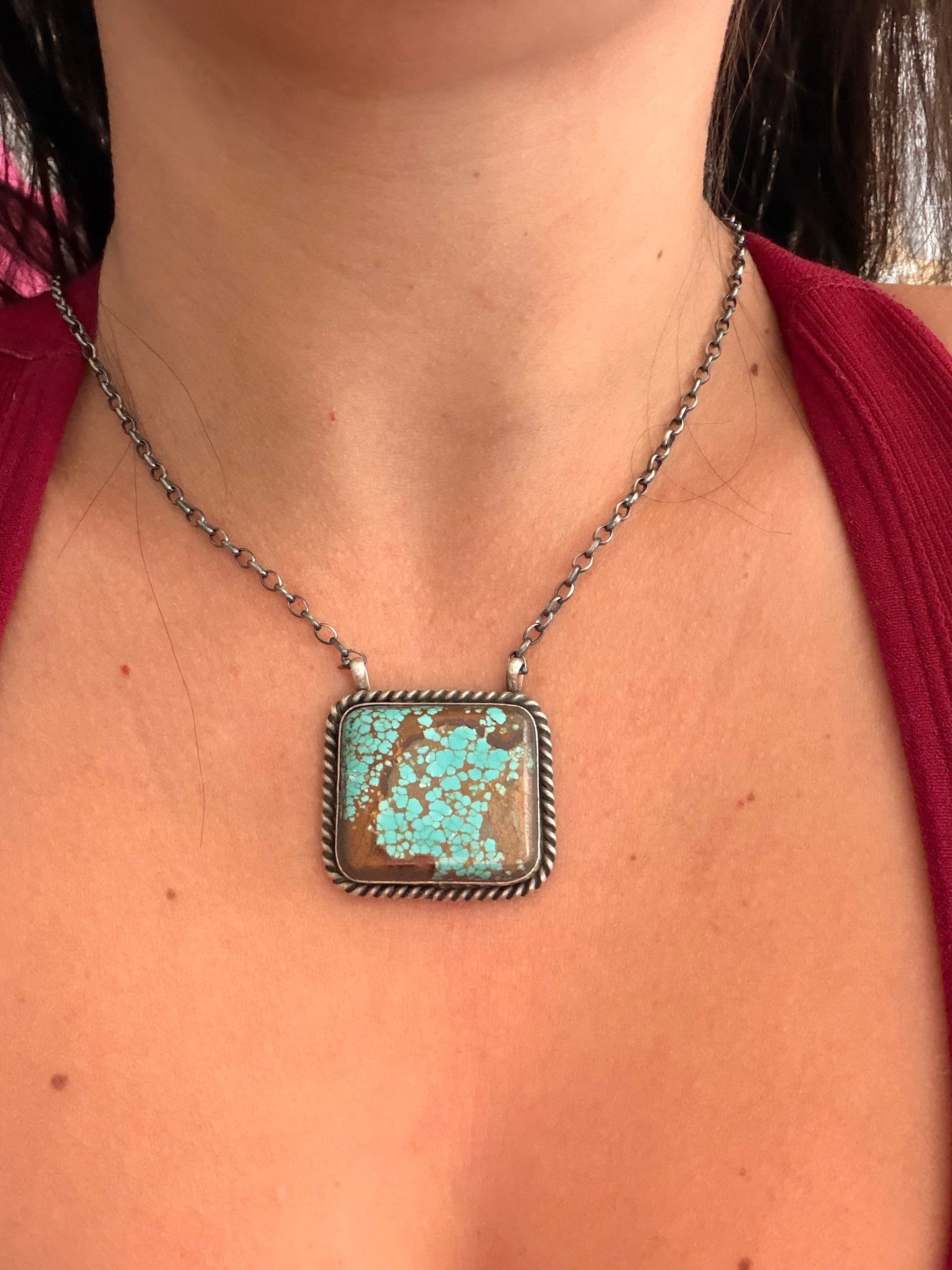 Judith Dixon Mine 8 Turquoise & Sterling Silver Necklace