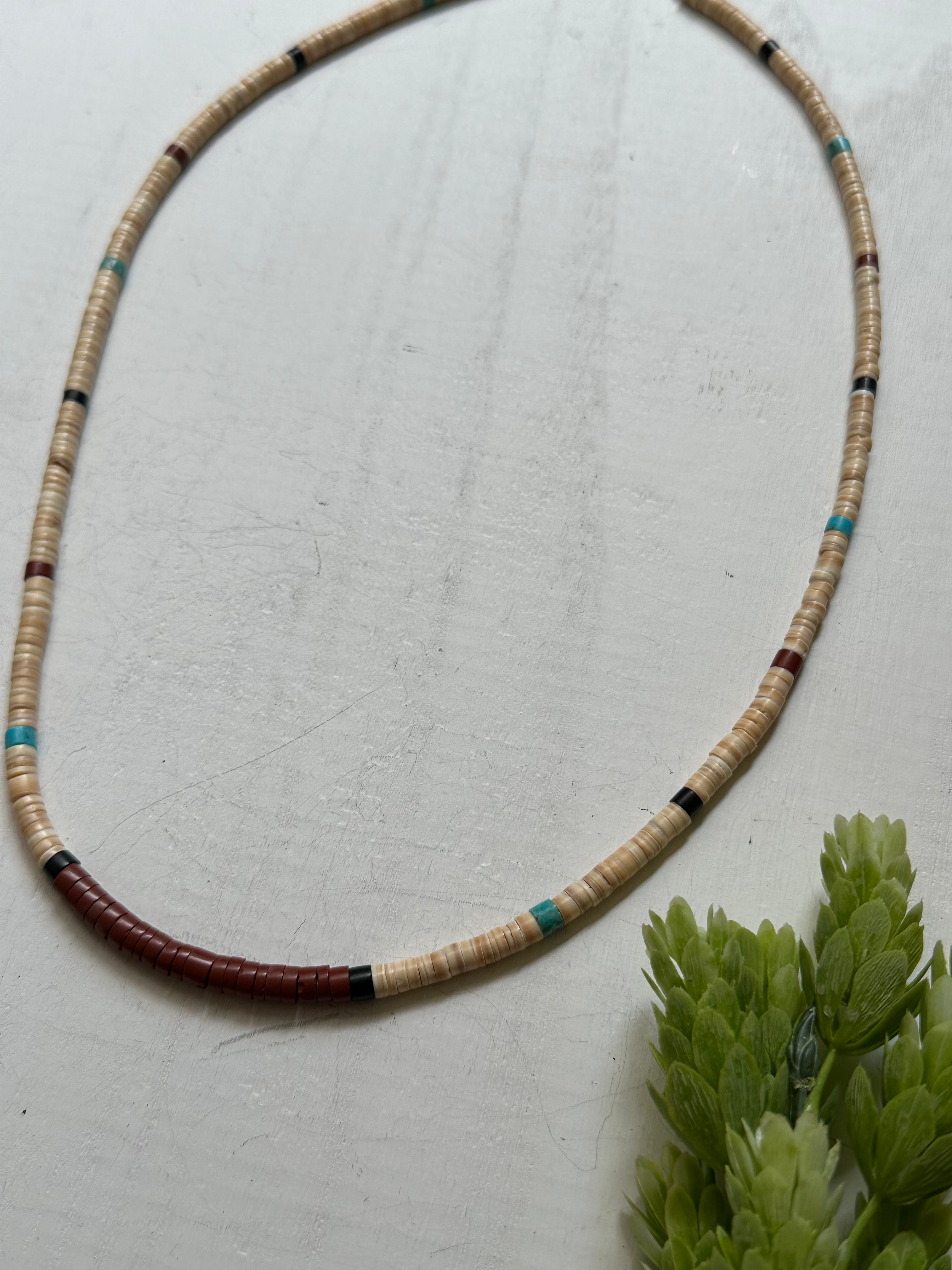 Hopi Strung Multi Stone & Sterling Silver Necklace