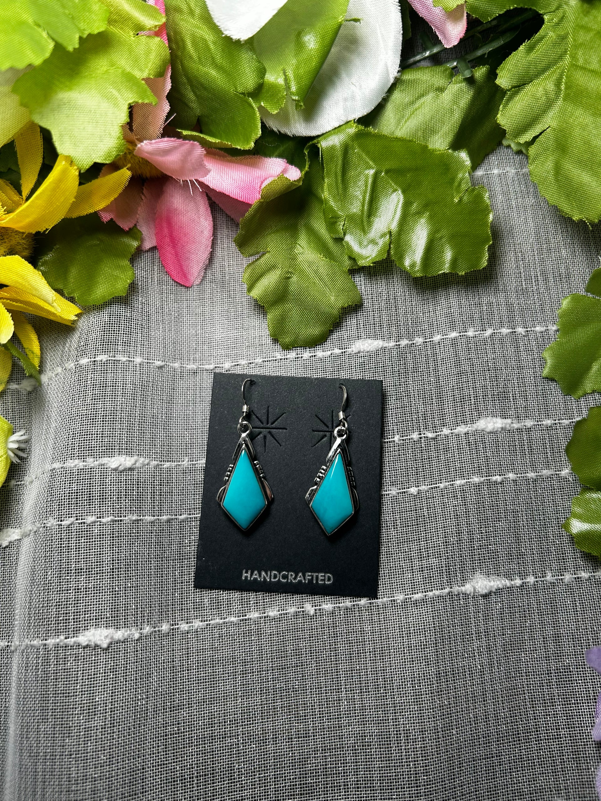 Navajo Made Kingman Turquoise and Sterling Silver Set