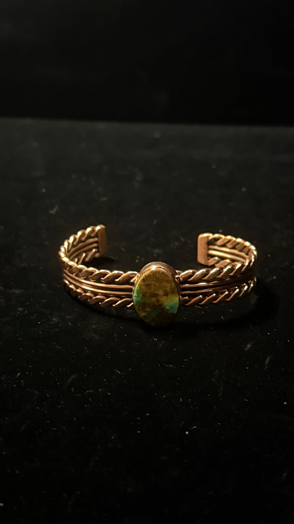 Navajo Made Kingman Turquoise & Copper Cuff Bracelet